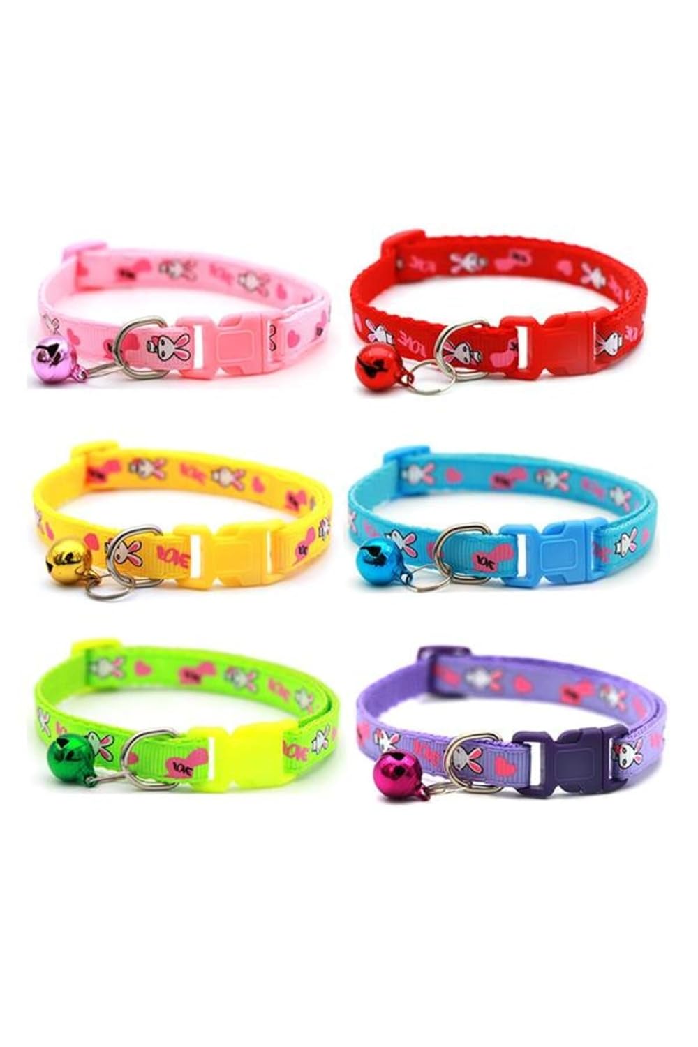 Glipet Tavşan Desenli Dokuma Kedi Boyun Tasması 19x1 Cm Kırmızı