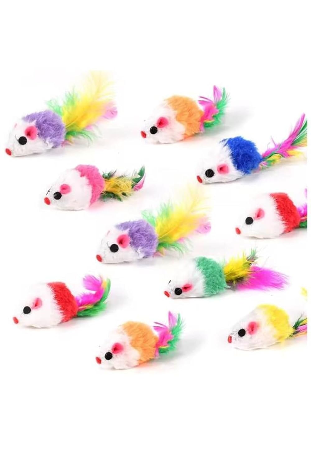 Glipet Renkli Tüylü Kedi Oyuncağı 10.5 Cm 3 lü