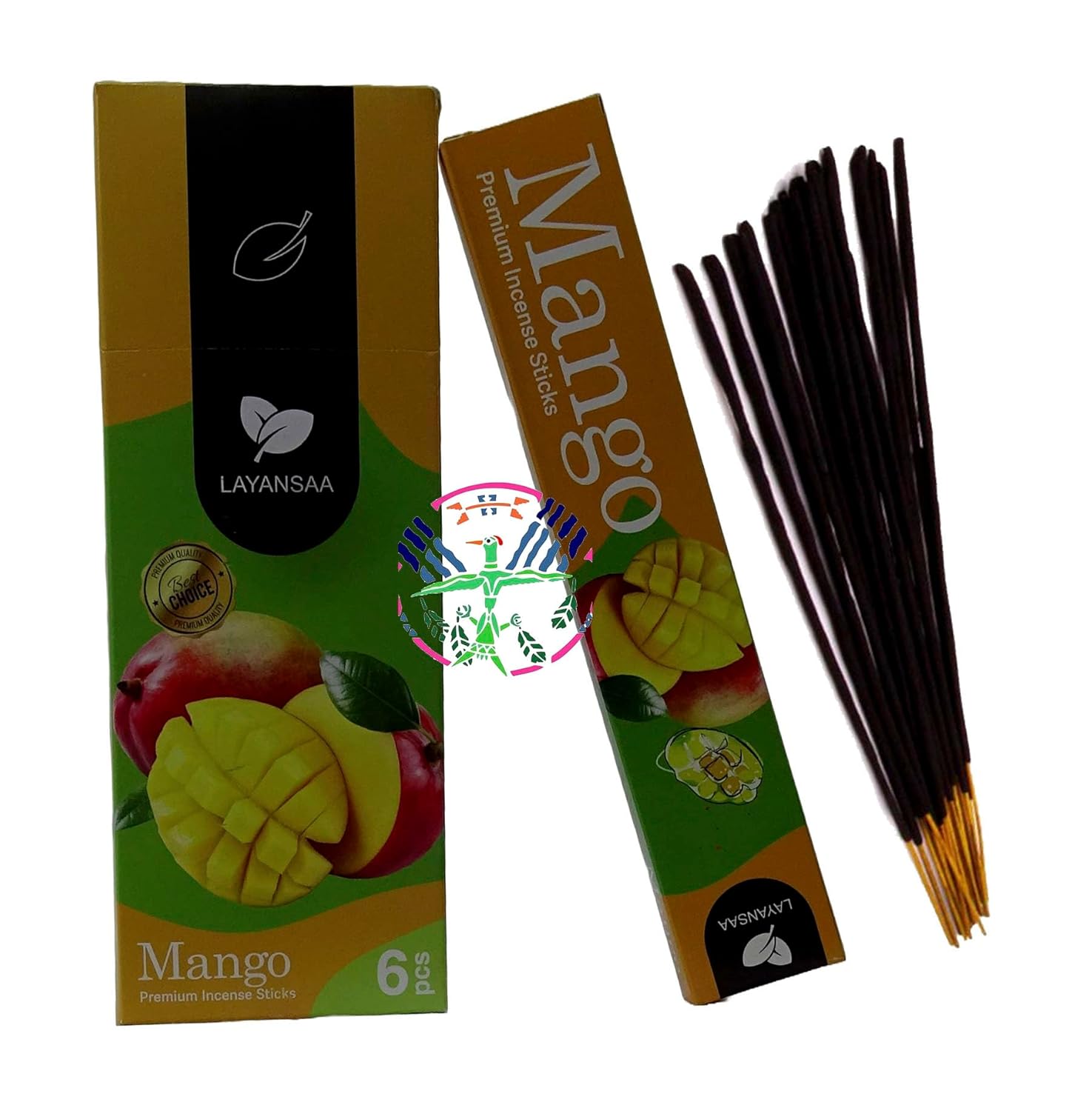 Layansaa Mango (Fresh) Kokusu Özel Aroma Kokusu Agarbatti Arınma 20 Adet 1 Paket Çubuk Tütsü