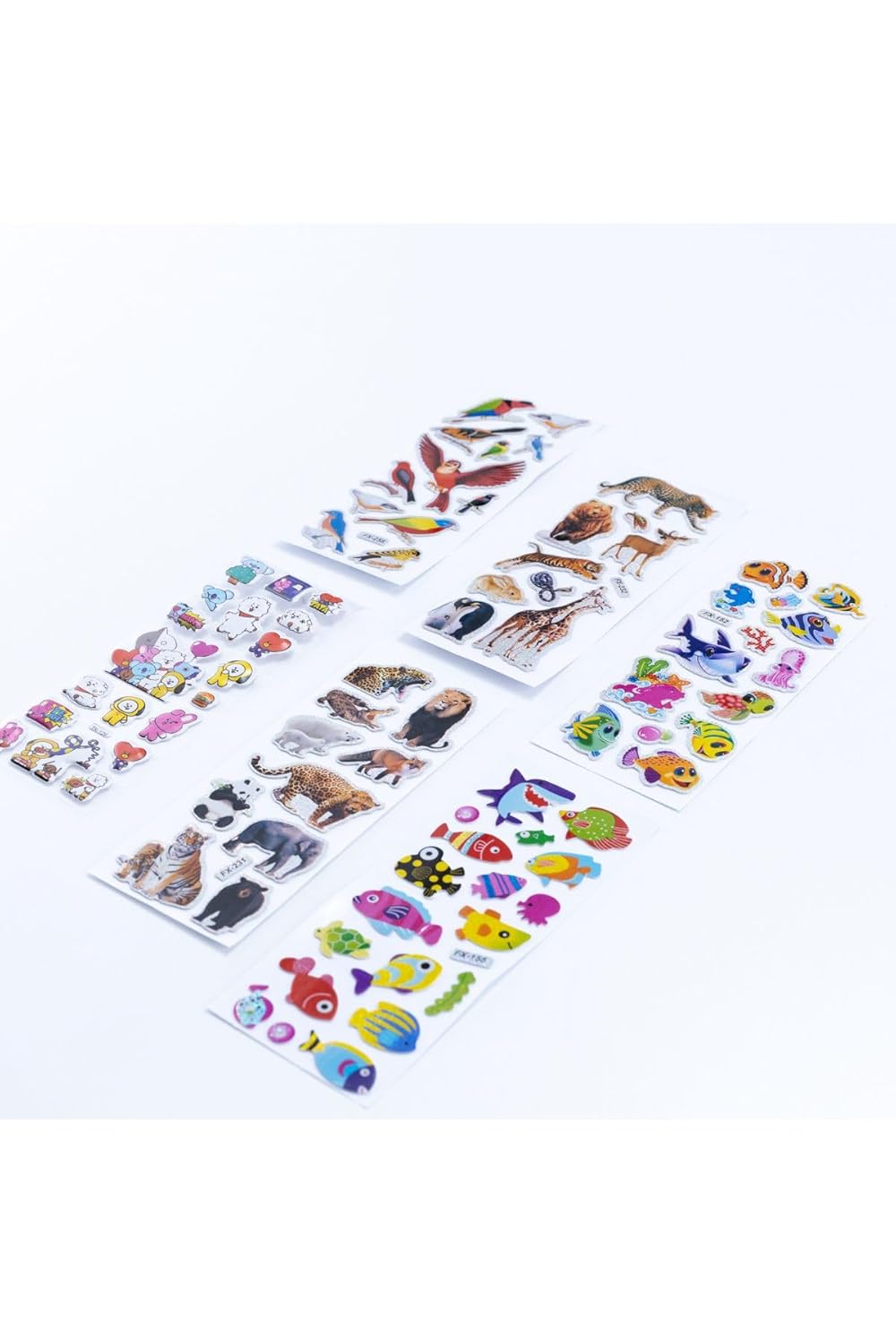 Bimotif 6 Adet Kabartmalı Yapışkan Sticker, Hayvanlar Alemi