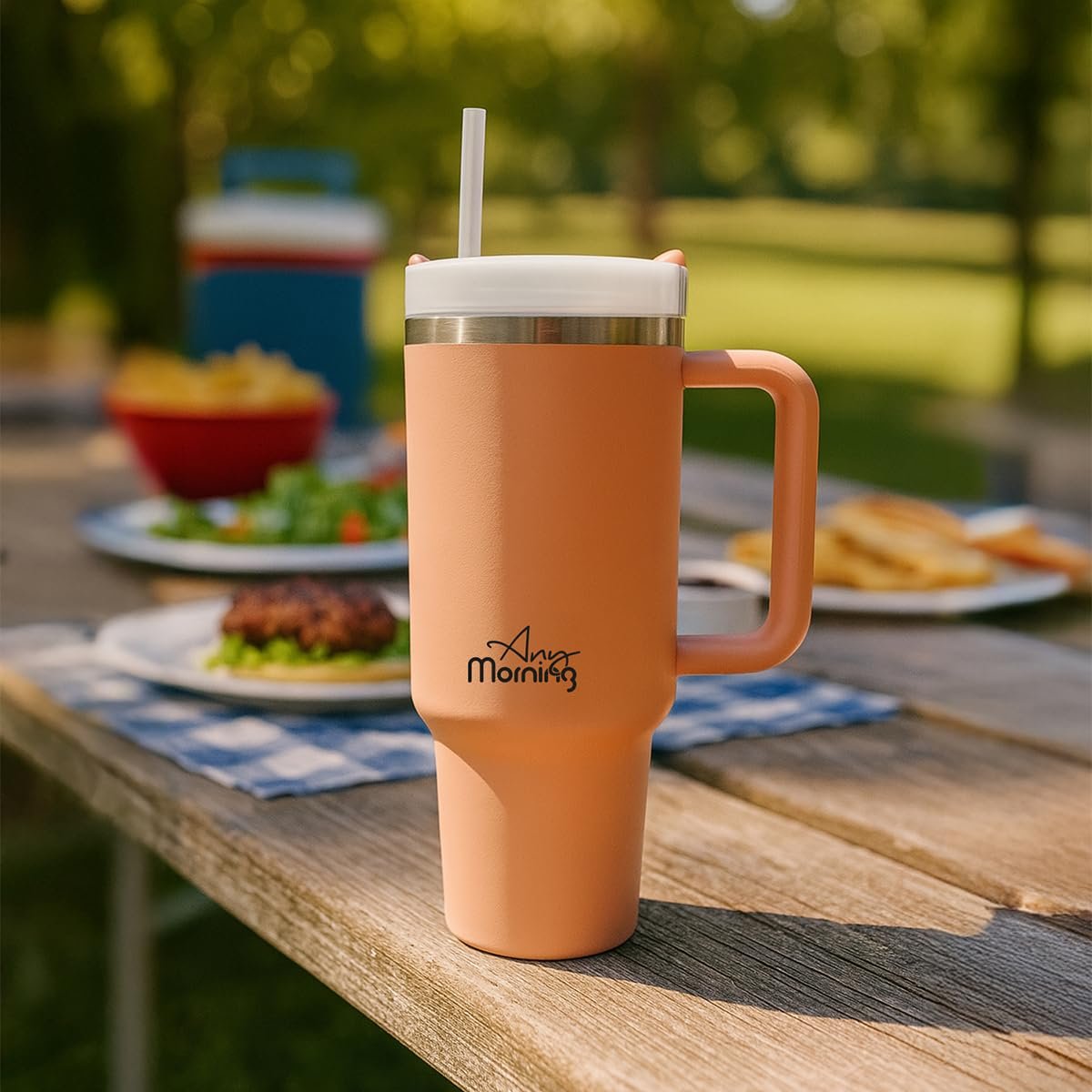 Any Morning Vaha 1200 ml Termos Mug, 3 Kademeli Çevirmeli Kapak, Açık Somon SI2440217