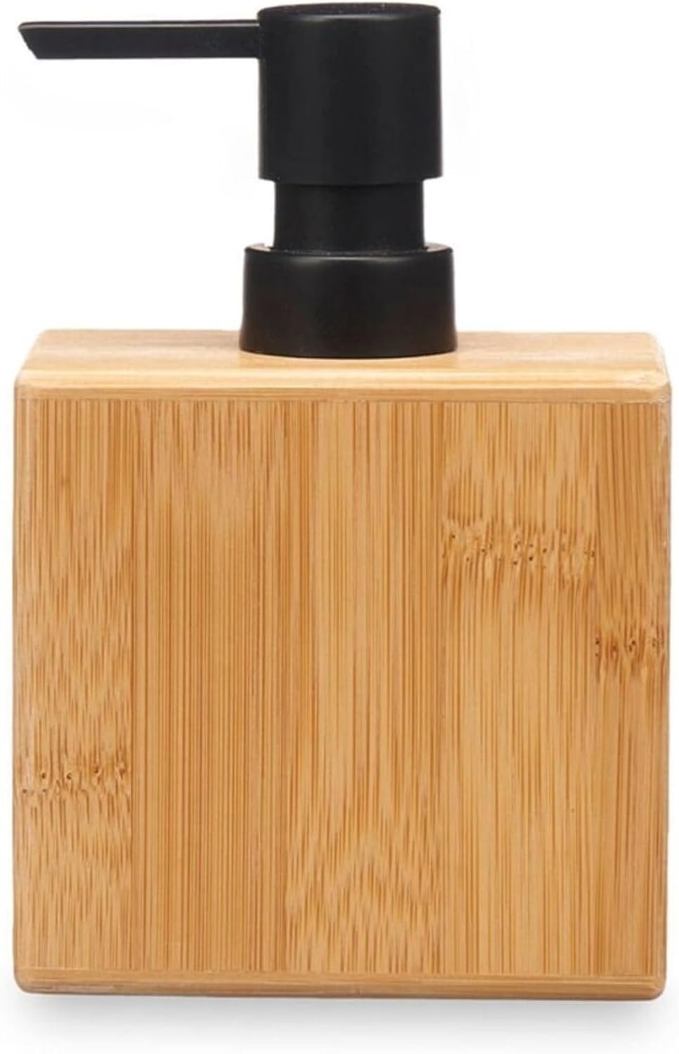 Orret Home Doğal Bambu Sıvı Sabunluk, Şık ve Ekolojik Tasarım, Banyo ve Mutfak İçin Uygun, Paslanmaz Pompalı, Uzun Ömürlü Ahşap Sıvı Sabunluk Şişesi (Dikdörtgen)