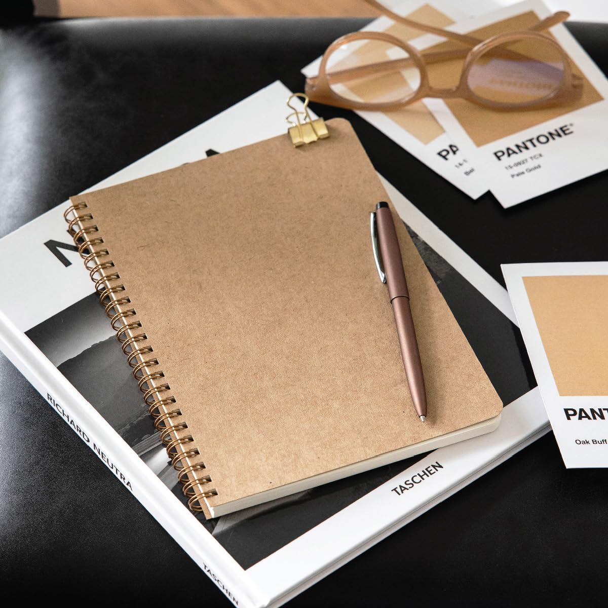 A5 Kraft Karton Kapak 70 Yaprak 110 gram Noktalı Not Defteri