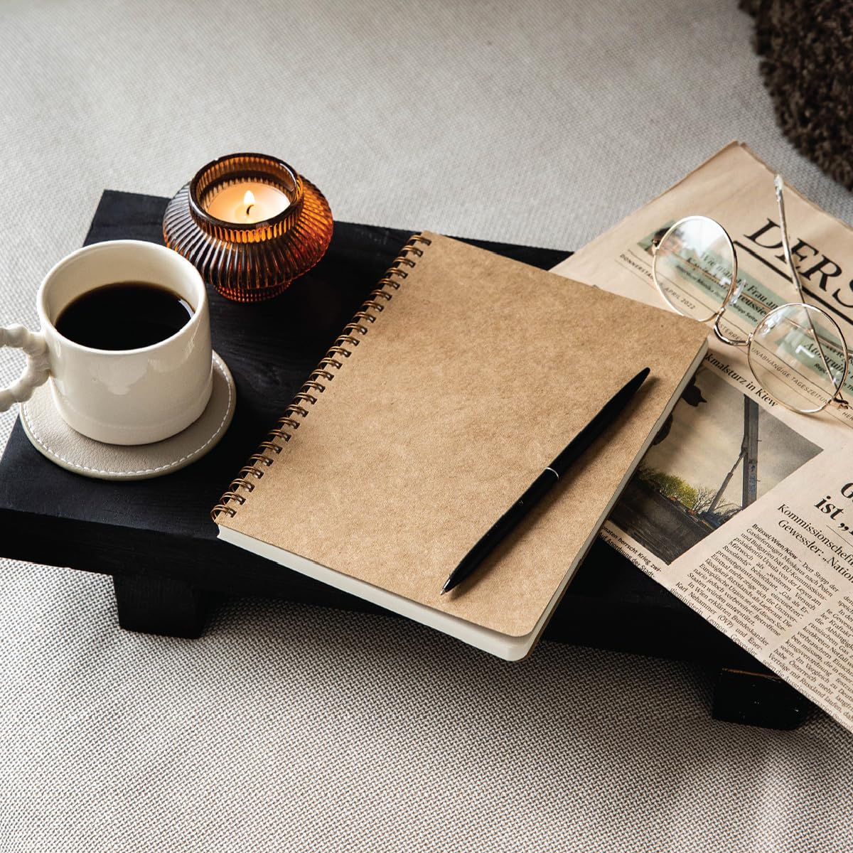 A5 Kraft Karton Kapak 70 Yaprak 110 gram Kareli Not Defteri