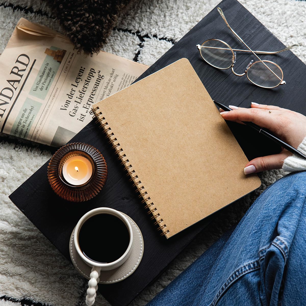 A5 Kraft Karton Kapak 70 Yaprak 110 gram Çizgili Not Defteri