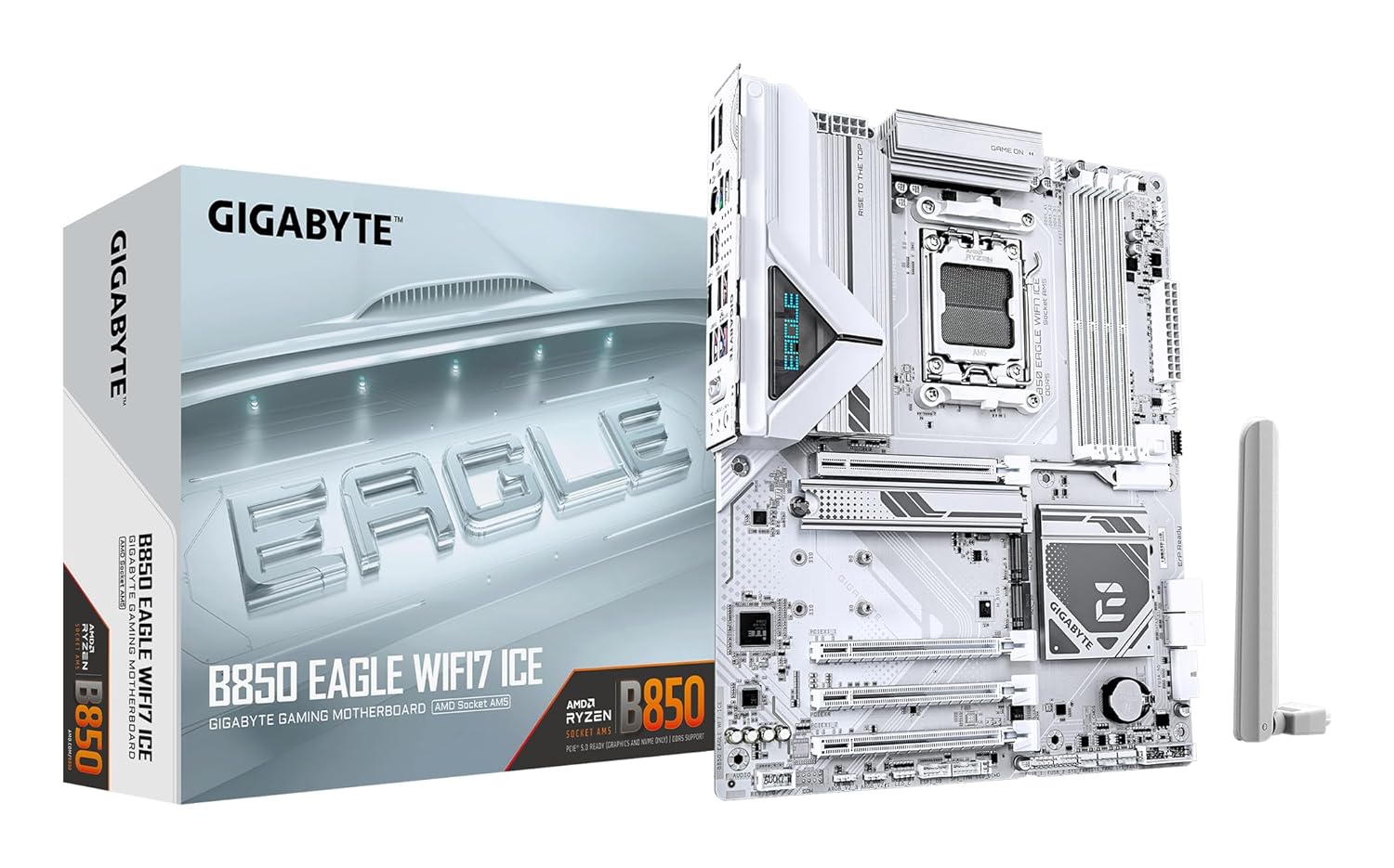 GIGABYTE B850 EAGLE WIFI7 ICE LGA1851 DDR5 7600MHz(OC) PCIe 5.0 M.2 NVMe WiFi 7 2.5GbE LAN Beyaz ATX Anakart