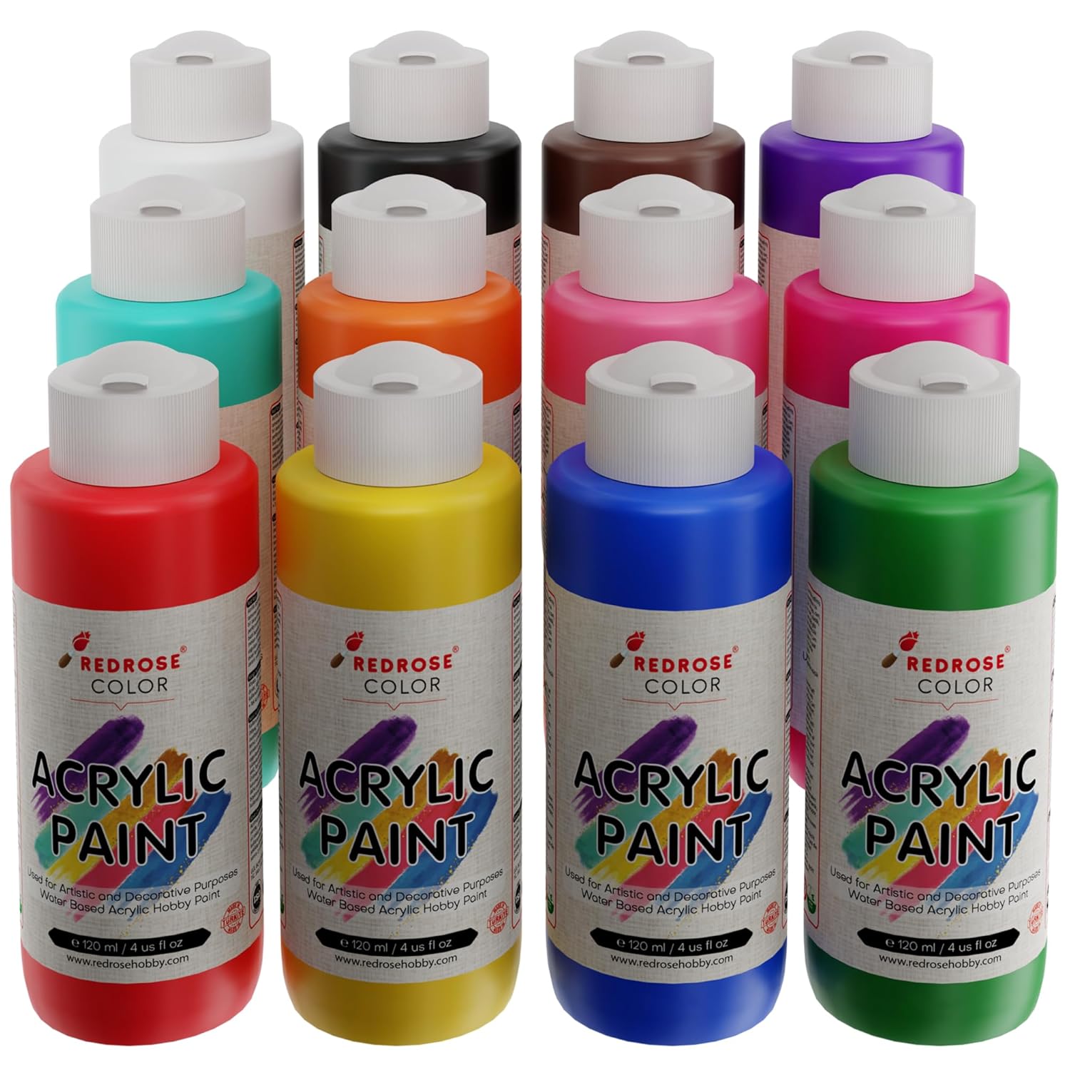 Tüm Renkler Akrilik Boya 12'li Set 12x120ml