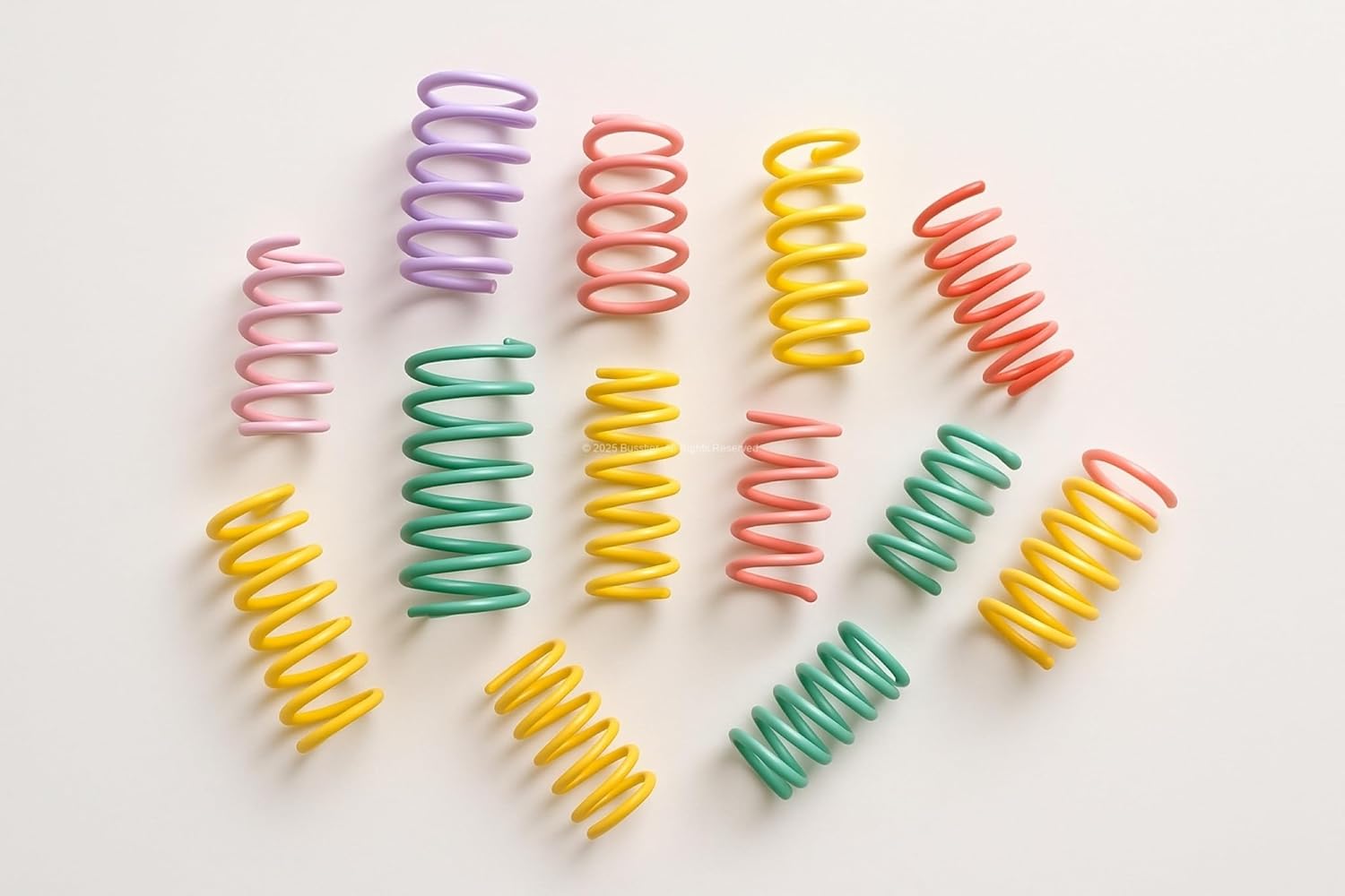 Busstier Karışık Boyutlu Spiral Yay Kedi Oyuncakları 10 Parça Renkli İnce Kalın Uzun Kısa Yaylar Yavru ve Yetişkin Kediler İçin Eğlenceli İnteraktif Oyuncak Seti