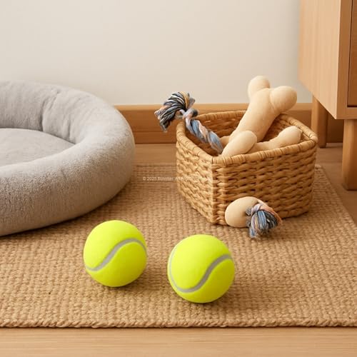 Busstier 2'li Köpek Oyun Topu 7.5 cm Orta Boy Premium Kalite Tenis Topu, Eğitim ve Oyun Amaçlı, Dayanıklı Evcil Hayvan Oyuncağı, Diş Dostu Tasarım