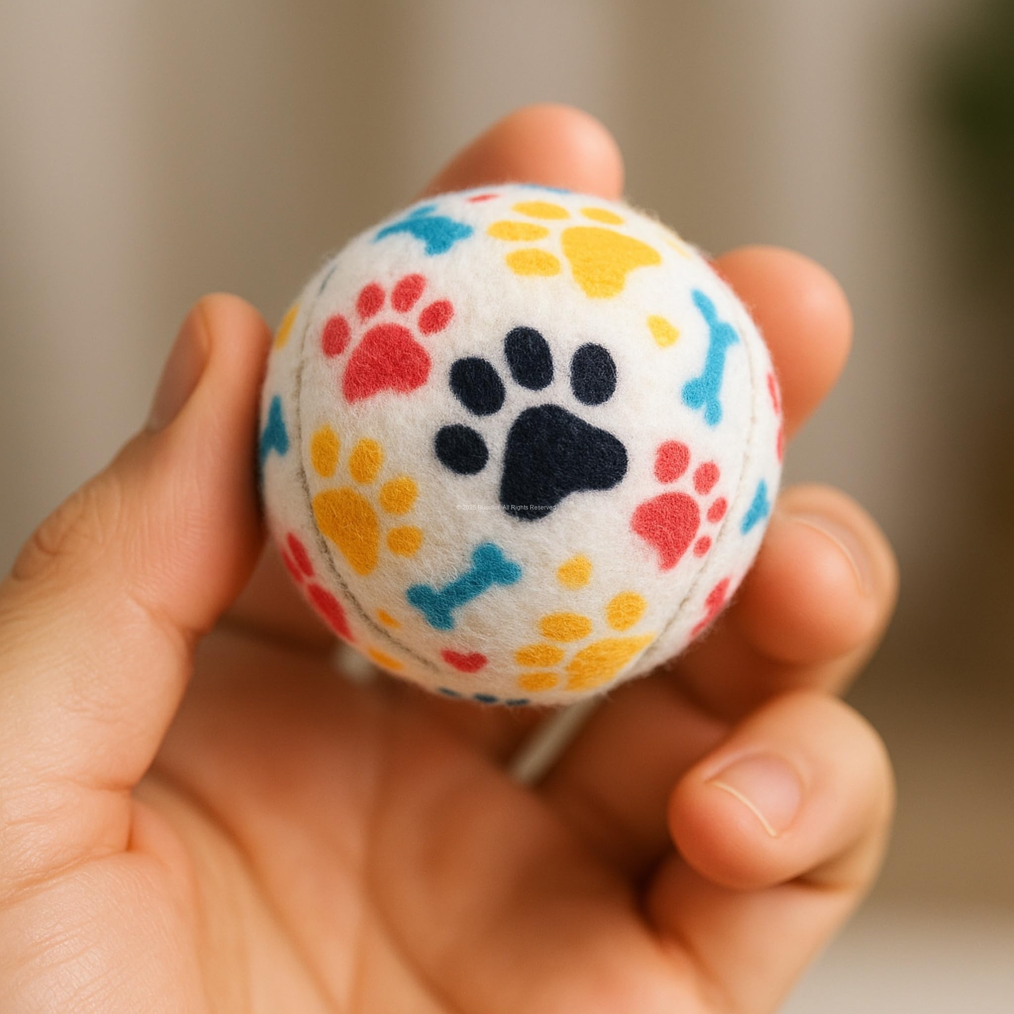 Busstier 3’lü Köpek Oyuncak Top Seti, Yumuşak Kauçuk Tenis Topu, Küçük ve Orta Irk Köpekler İçin Dayanıklı Oyun Topu, Diş Dostu, Eğlenceli ve Güvenli Çiğneme Oyuncağı
