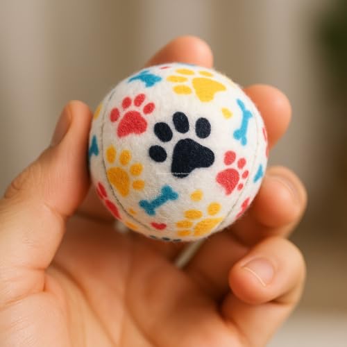 Busstier 3’lü Köpek Oyuncak Top Seti, Yumuşak Kauçuk Tenis Topu, Küçük ve Orta Irk Köpekler İçin Dayanıklı Oyun Topu, Diş Dostu, Eğlenceli ve Güvenli Çiğneme Oyuncağı