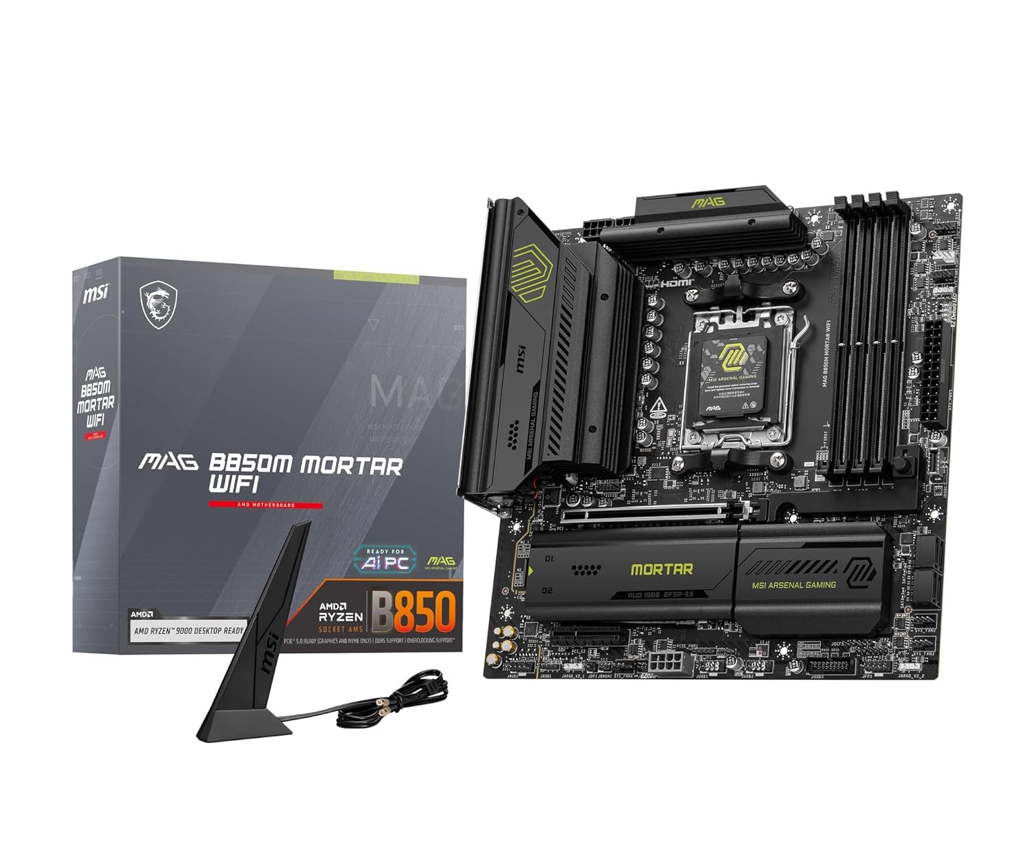MSI MAG B850M MORTAR WIFI AMD B850 Soket AM5 DDR5 8200(OC) MHz mATX Gaming (Oyuncu) Anakart