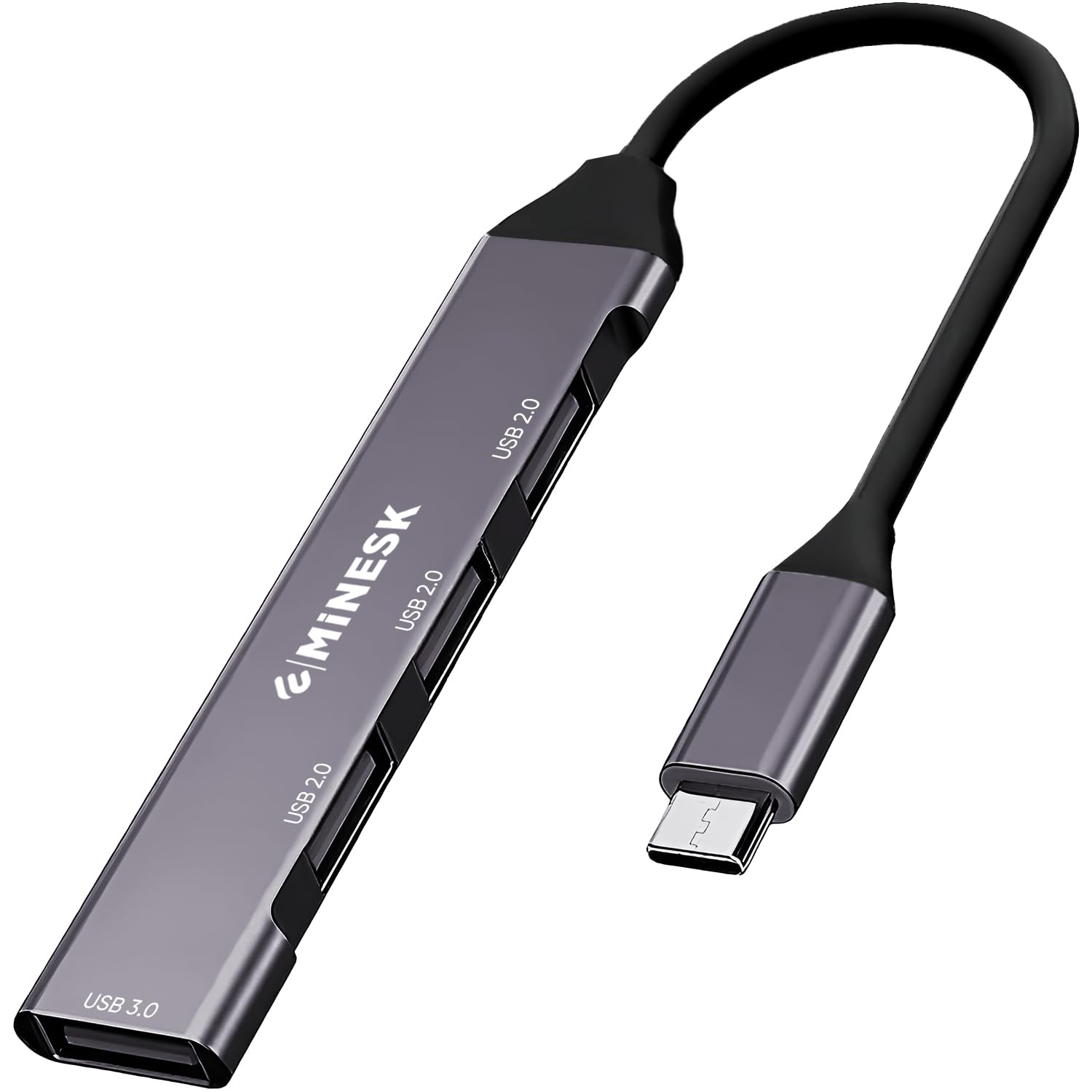 Minesk USB-C Hub Laptop ve Macbook ile Uyumlu USB Çoklayıcı /3x USB 2.0 / 1x USB 3.0 / Çevirici Adaptör (4-in 1 USB Hub)