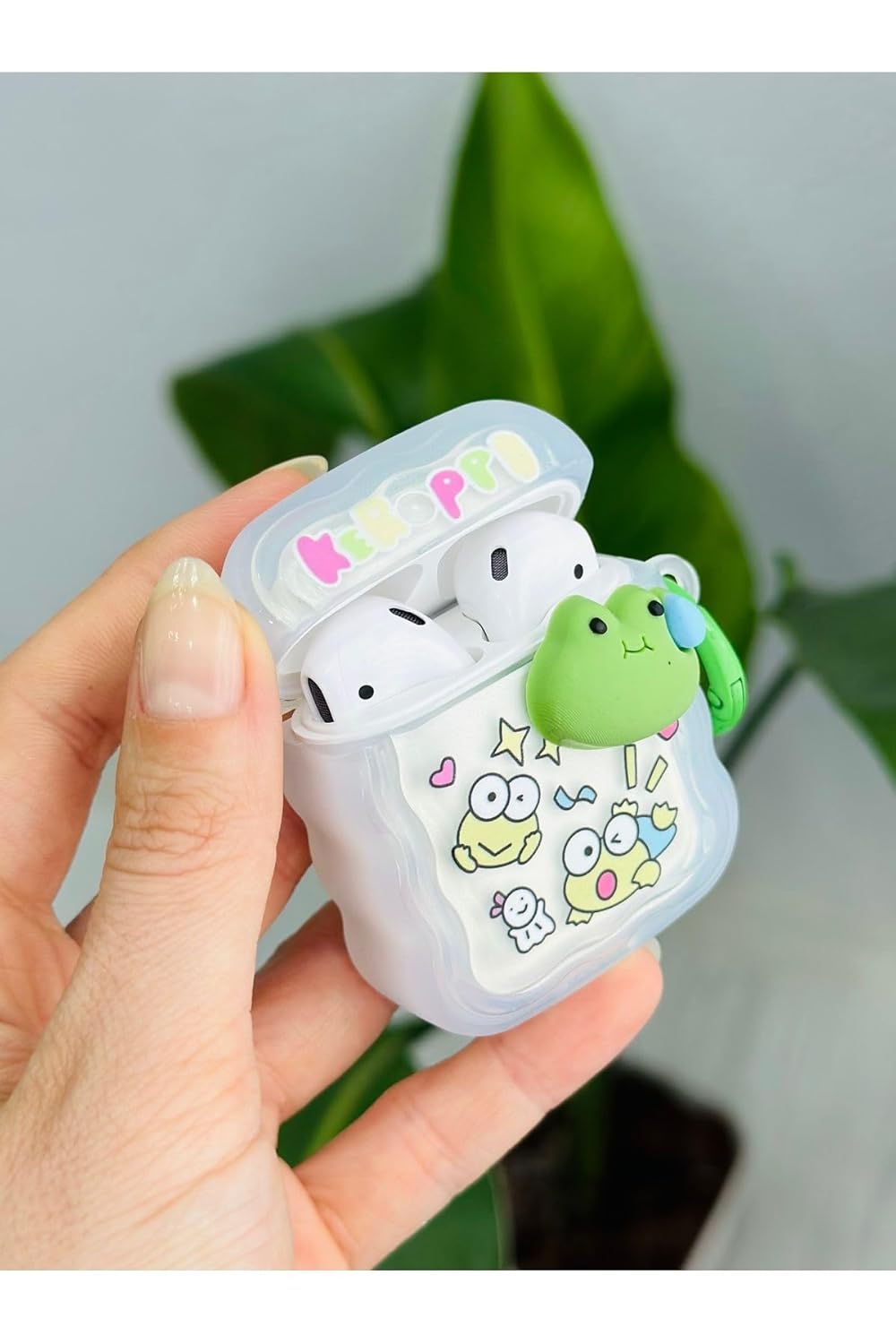 Airpods 1. Nesil Ve 2. Nesil ile Uyumlu Oyuncak Tasarımlı Kalın Silikon Kılıf - Şeffafkurbağa