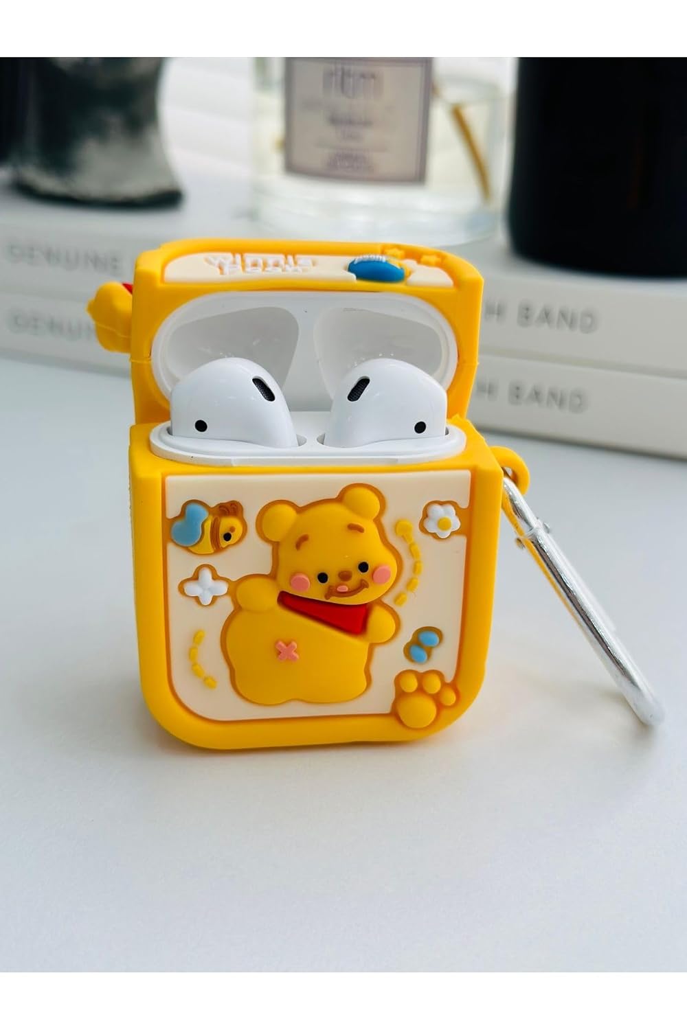 Airpods 1. Nesil Ve 2. Nesil ile Uyumlu Oyuncak Tasarımlı Kalın Silikon Kılıf - Winniesarı