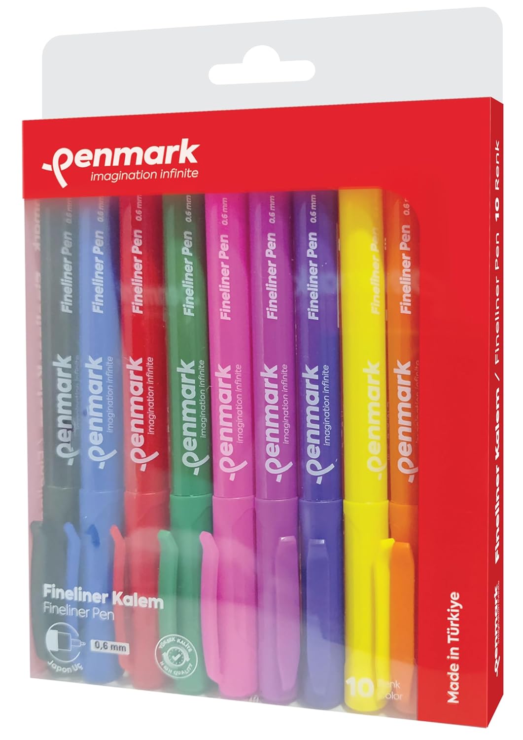 Penmark Fineliner Kalem 0,6 Milimetre Japon Uç 10'lu