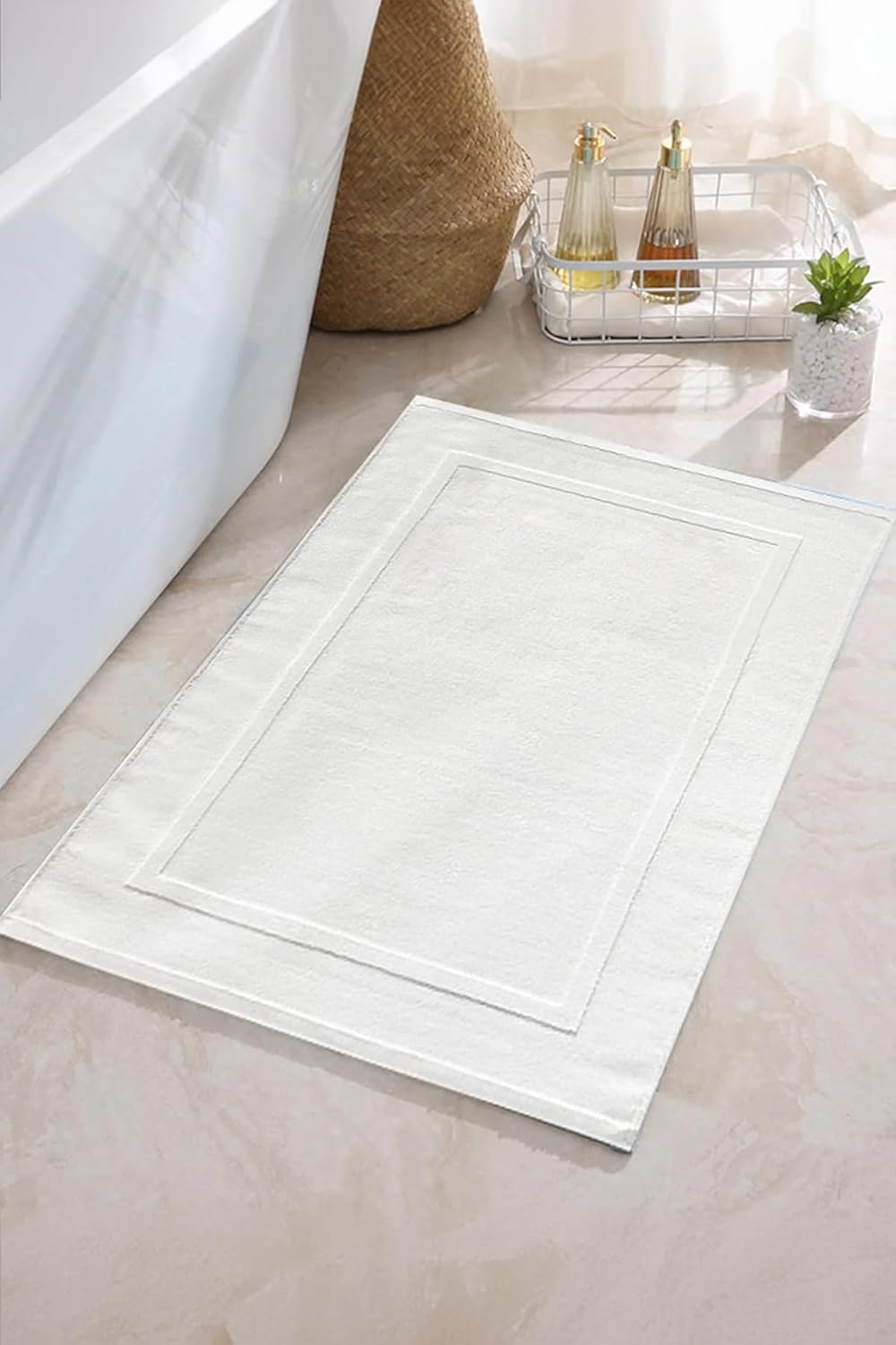 ANILSAN Beyaz Ayak Havlusu - 50x70 Cm, 245 Gr,%100 Pamuk, Spa Ve Otel Banyo Paspası, Günlük Kullanıma Uygun
