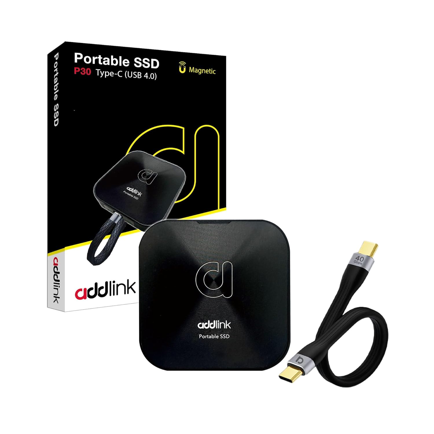 Addlink P30 2TB 4000-3600 MB/s USB 4.0 (40Gbps) Type-C Portable Taşınabilir SSD AD2TBP30B4K