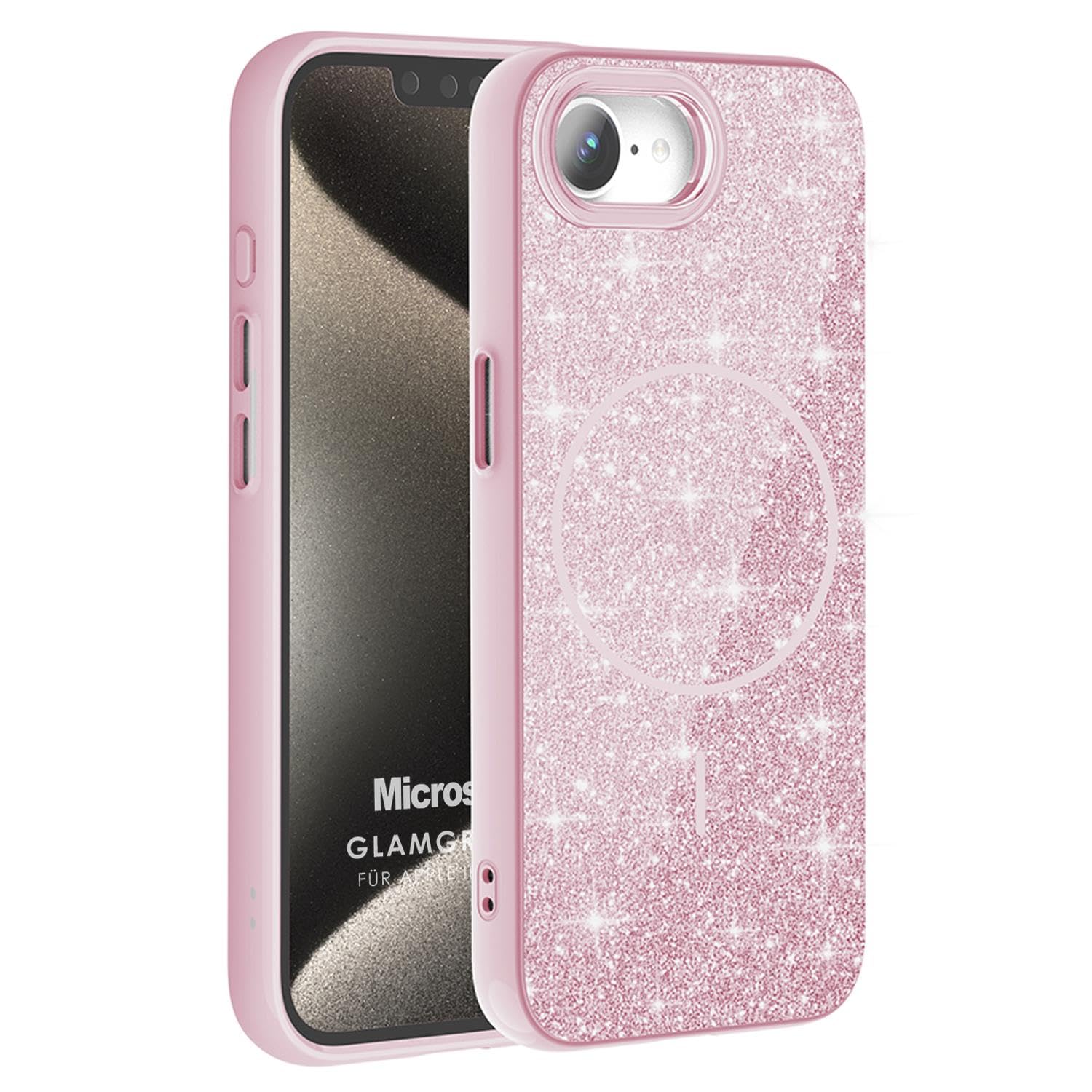 Microsonic Apple iPhone 16e Kılıf GlamGrip Luxe Pembe [iPhone 16e ile Uyumlu Kılıf - Pembe]