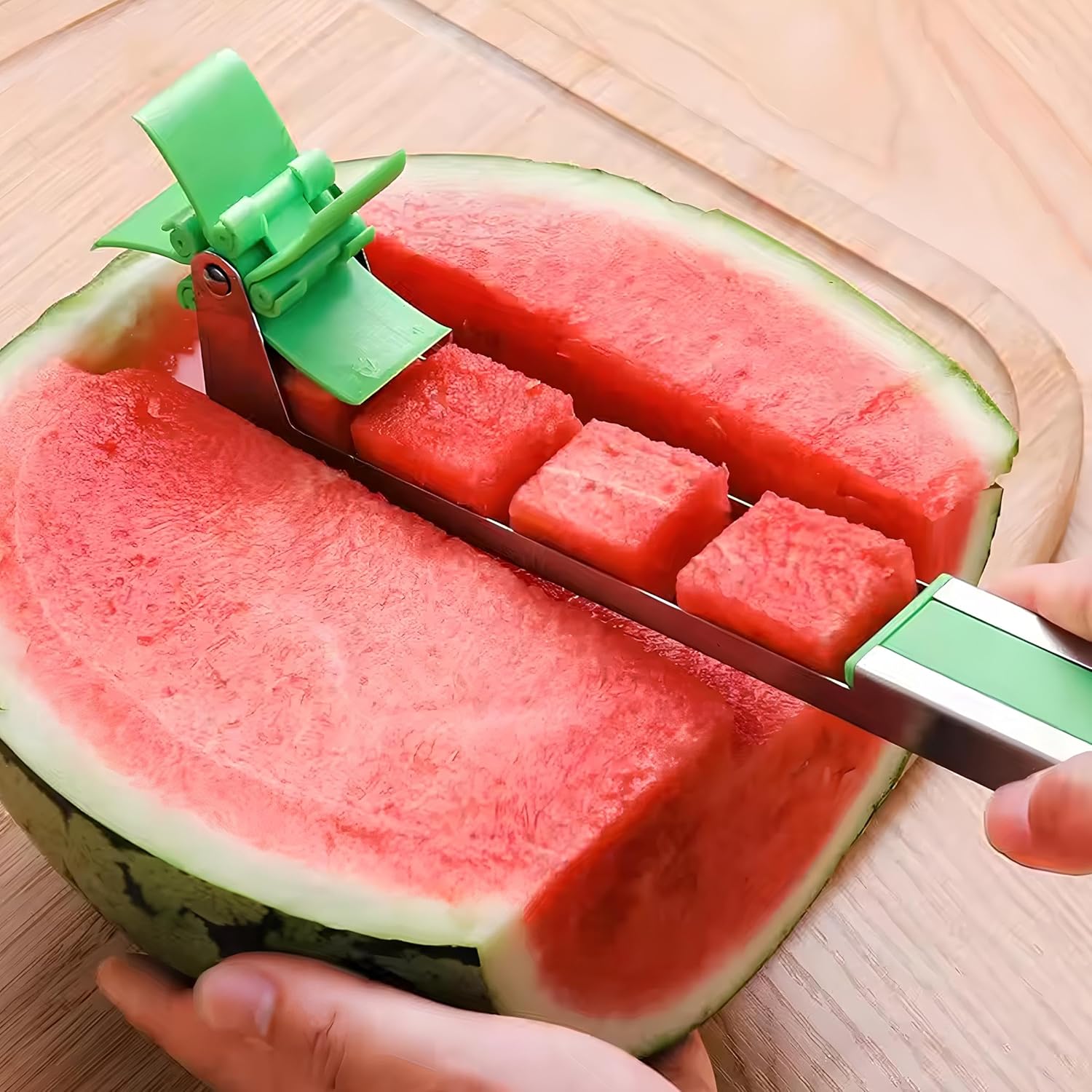 Kanji Pratik Paslanmaz Çelik Karpuz Dilimleyici | Ergonomik ve Güvenli Meyve Kesici
