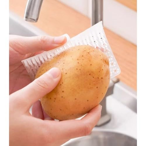 Çok Amaçlı Sebze ve Meyve Temizleme Patates Soyma Fırçası, Patates Temizleyici, Sebze Yıkama Fırçası, Parmak Takmalı Çok Fonksiyonlu Mutfak Temizleme Fırçası (3 Adet)