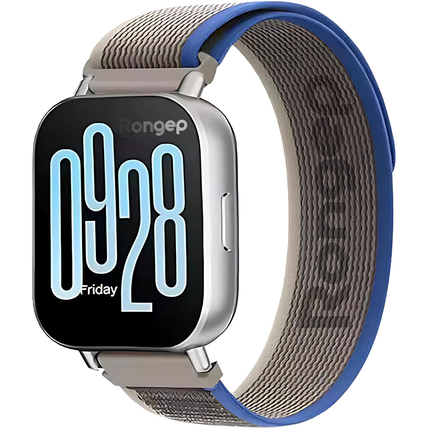 Rongep Xiaomi ile Uyumlu Travel Loop Kumaş Kordon Redmi Watch 5 Active/5 Lite/Watch S4/2/2Pro/S3/S1/S1Pro/S1 Active için Tere Dayanıklı Nefes Alan Konforlu ve Rahat Spor Tasarım Kayış (Gri-Mavi)