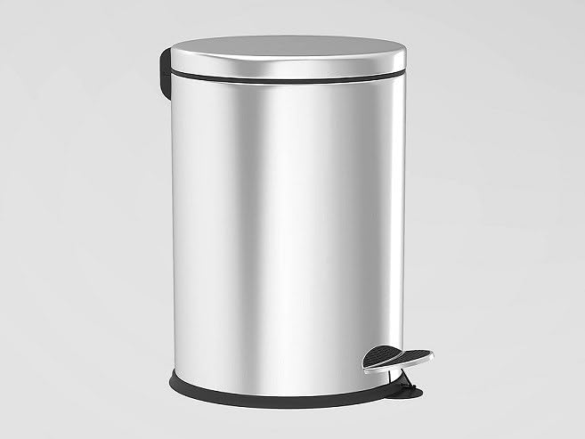 Vinoks Elite Serisi 5 Litre Hacimli Paslanmaz Banyo-Mutfak Pedallı Çöp Kovası Krom