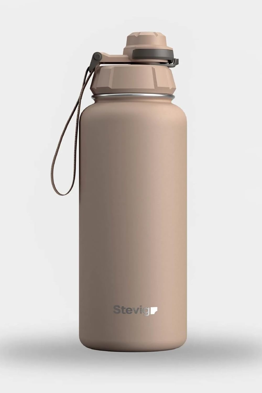 Stevig 1 Hand Leak-Proof Sızdırmaz Çelik Termos 1000 Ml Lıght Brown ST-217