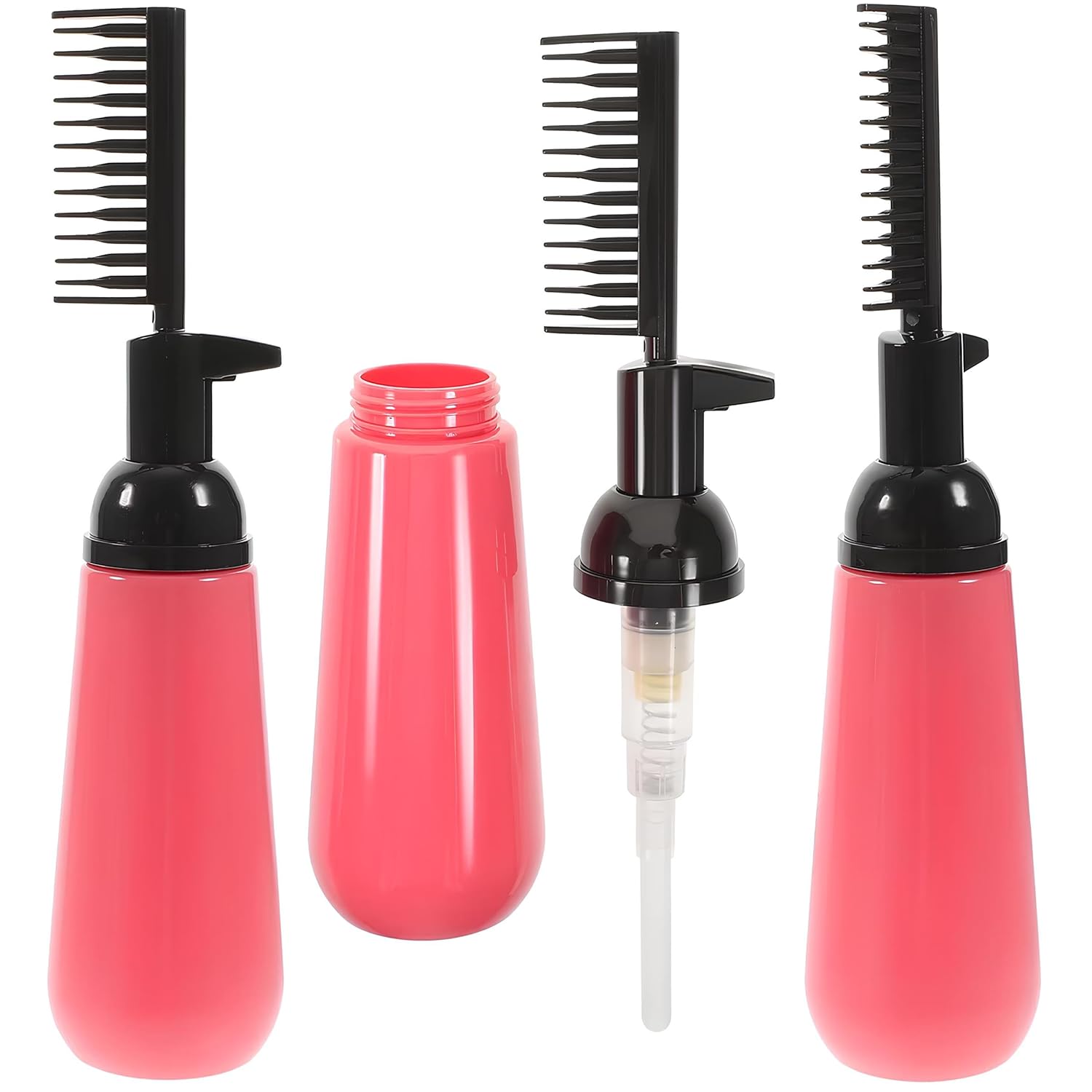 Kanji Pompalı Taraklı Saç Boyama Şişesi — 200ml Saç Boyası ve Bakım Sıvısı için Eşit Dağıtım Sunan Pratik Uygulama Şişesi, Tarak Başlıklı Aplikatör