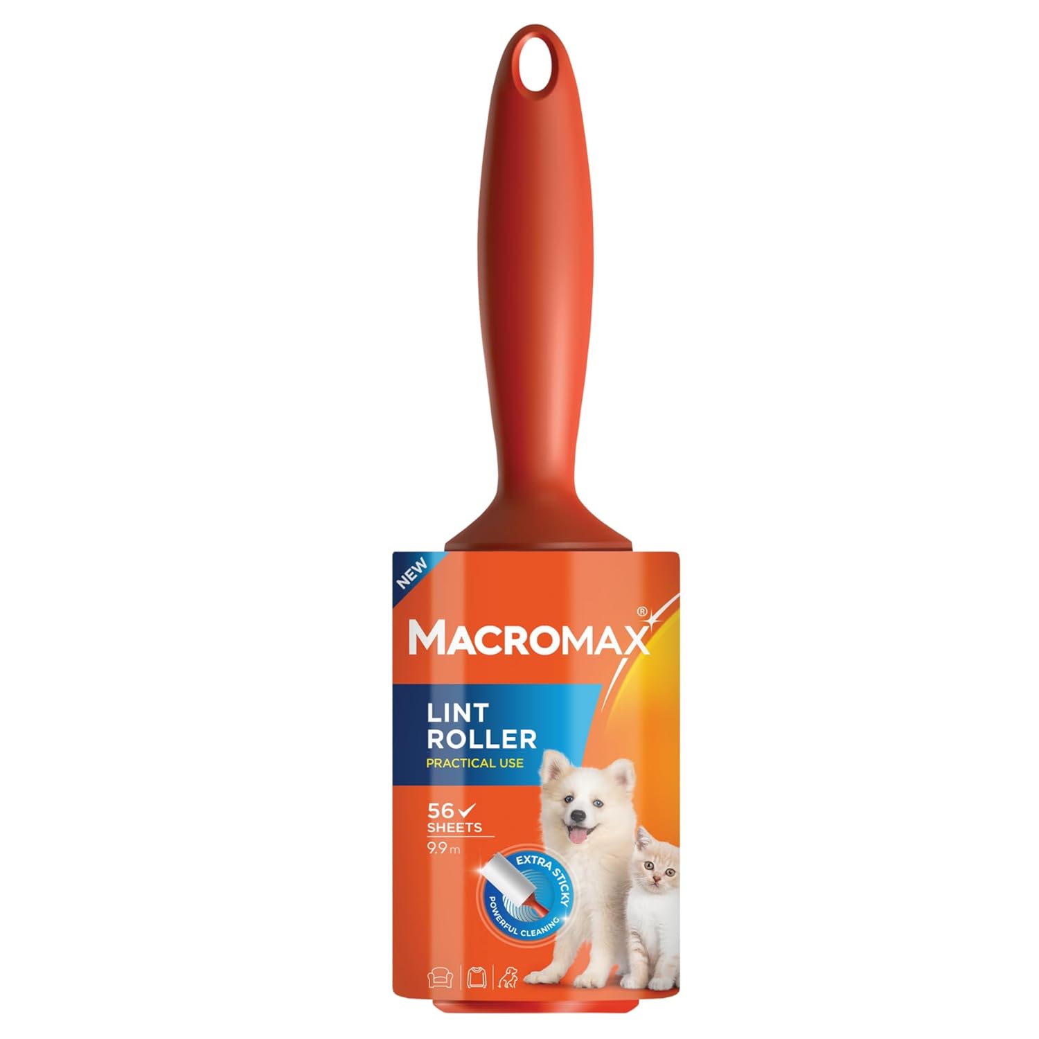 Macro Max Tüy Toplayıcı Rulo 56 Yaprak, Ekstra Yapışkanlı Kedi Köpek Tüyü Toz Toplama Rulosu
