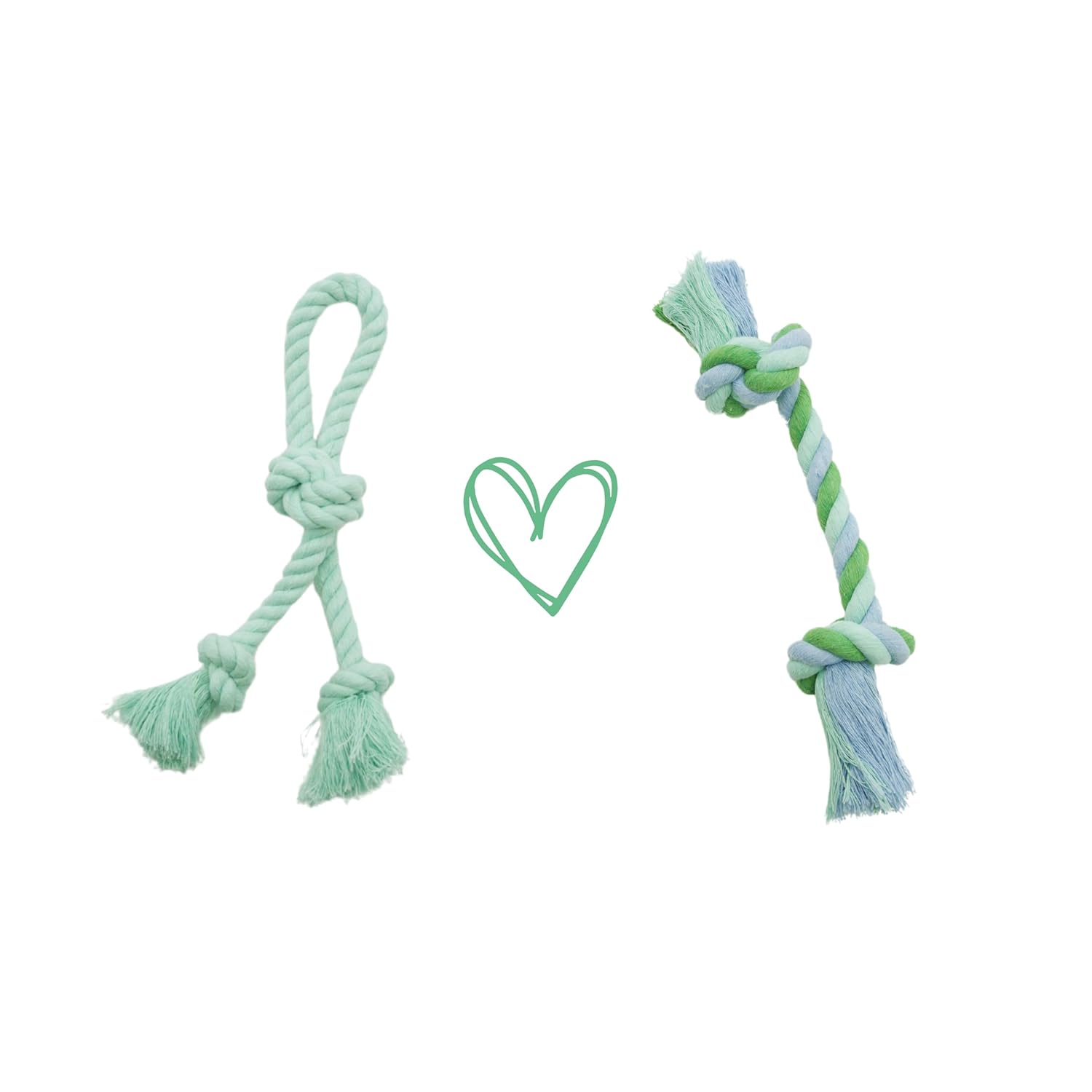 Doğal Pamuk Halat Seti- Yavru ve Küçük Irk, Çekiştirme ve At Getir Köpek Oyuncağı