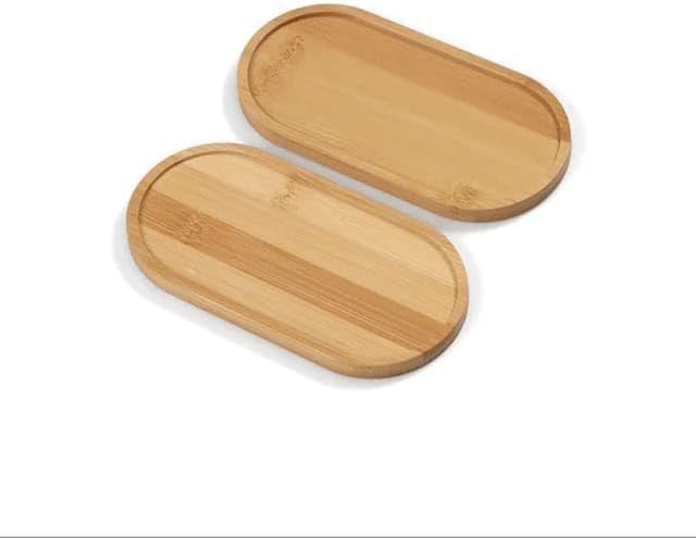Bambu Yağlık Şişesi Altlığı, Mutfak Yağdanlık Koyma Standı, Şık Tasarım Yağlık Altlık 2 Adet (Oval)