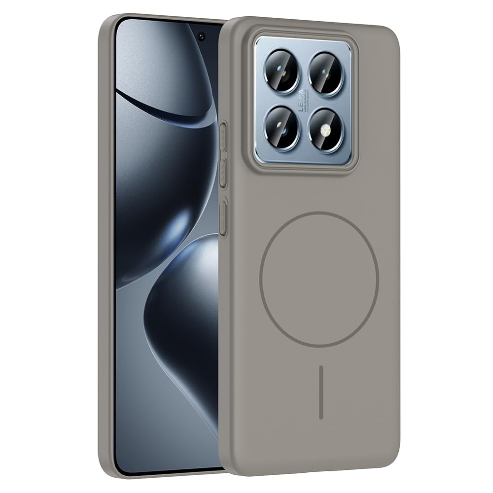 Zore Xiaomi için uyumlu 14T Pro Kılıf M-safe Şarj Özellikli Zore Ruby Sert Kapak Gri