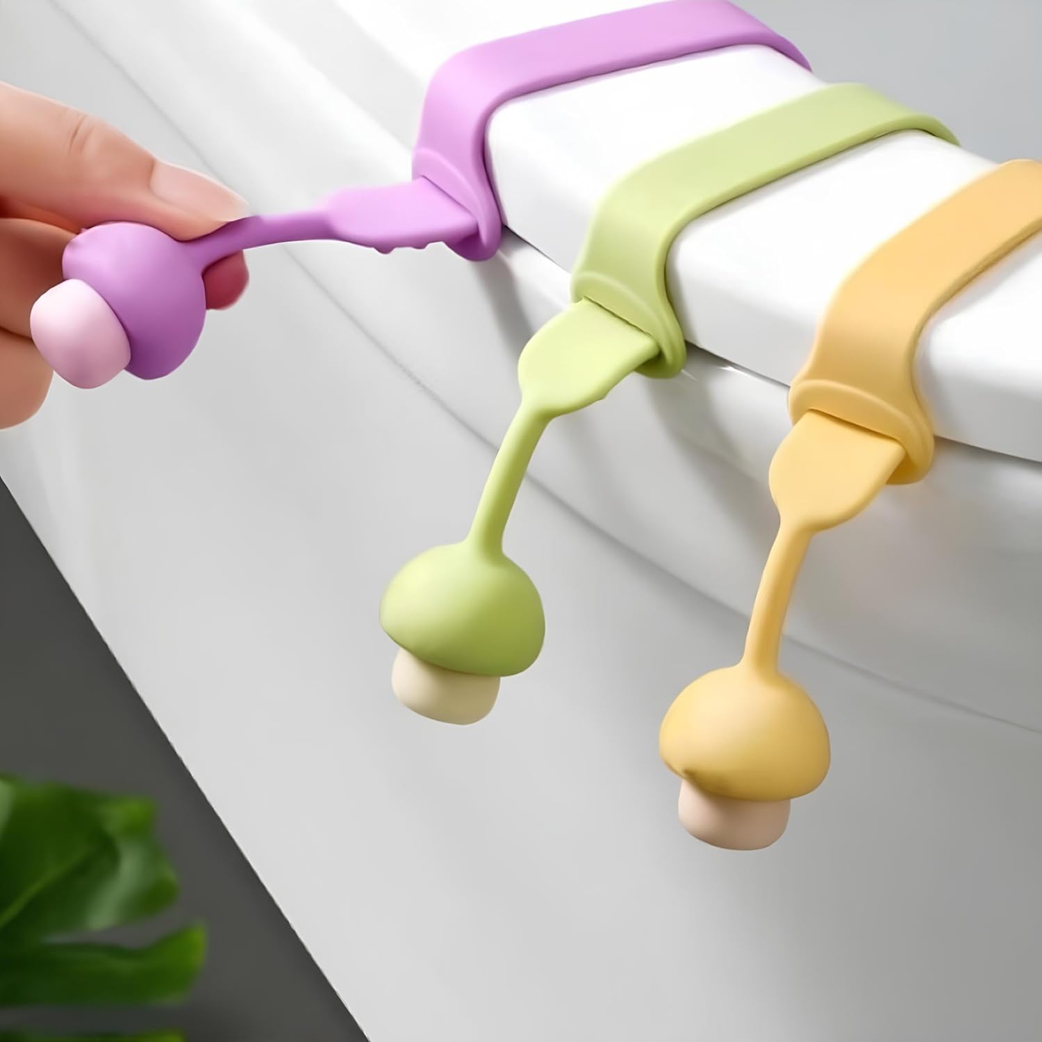 Kanji 2 Adet Klozet Kapağı Hijyen Aparatı – Mantar Tasarım, Esnek Yapı ile Kolay Kullanım – Ellerinizin Korunması İçin Pratik Çözüm