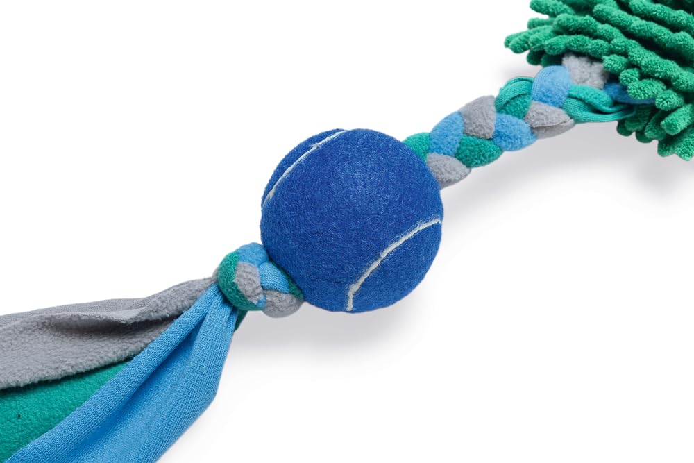 Beeztees Köpek Oyuncağı, Tut Getir Tenis Toplu, Peluş, Mavi-Yeşil, 90x10x6cm