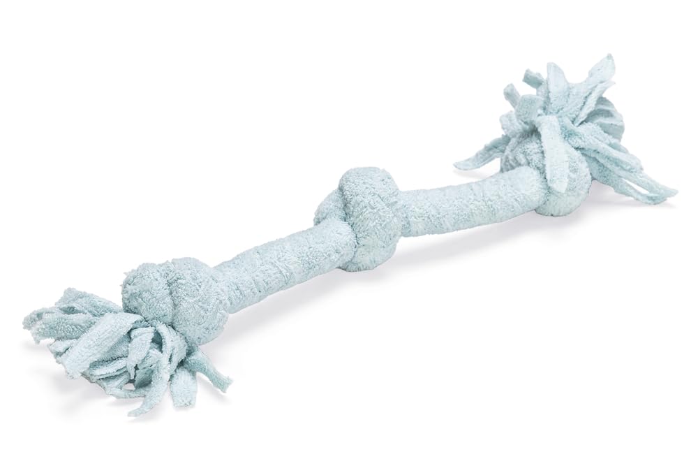 Beeztees Yavru Köpek Oyuncağı, Çift Düğümlü Diş İpi, Peluş, Mavi, 30x6x4,5cm