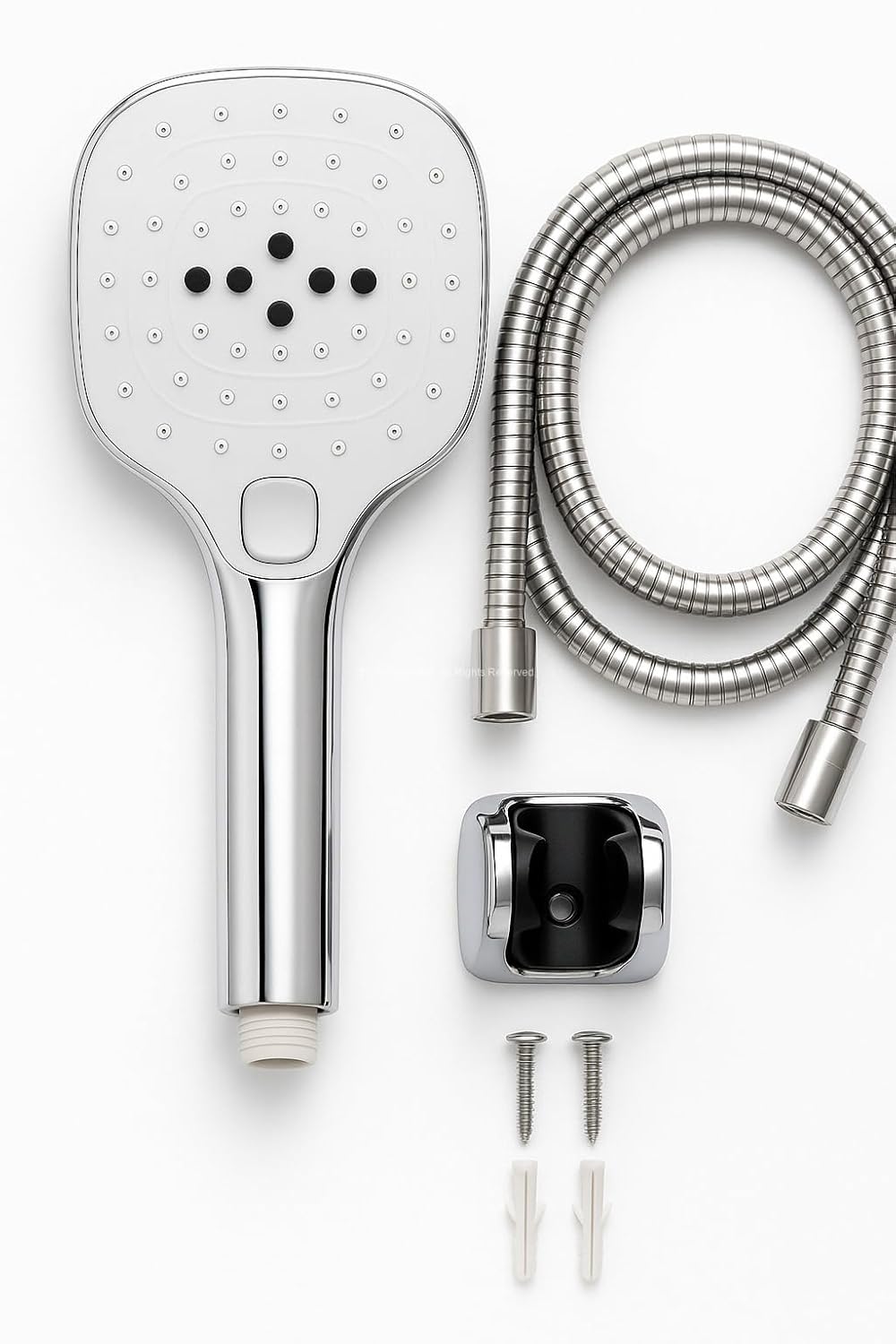 FEYZA YAPI Rio Plus Lüx Duş Seti - Rio 3 Fonksiyonlu Duş Başlığı ve Pvc Yüksek Duş Hortumu