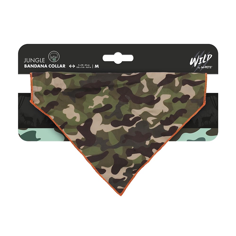 M-PETS WILD JUNGLE BANDANA COLLAR (M)