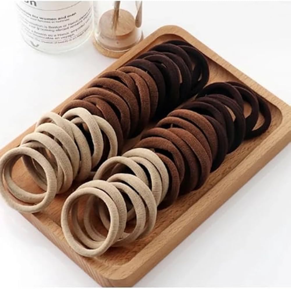 Kadın 100'lü Havlu Lastik Toka Seti,Kadın Çocuk Mandal Toka, Lastik Toka Seti, Toka Organizer, Toka, Kız Çocuk Toka, Kadife Toka (Kahve Tonları)