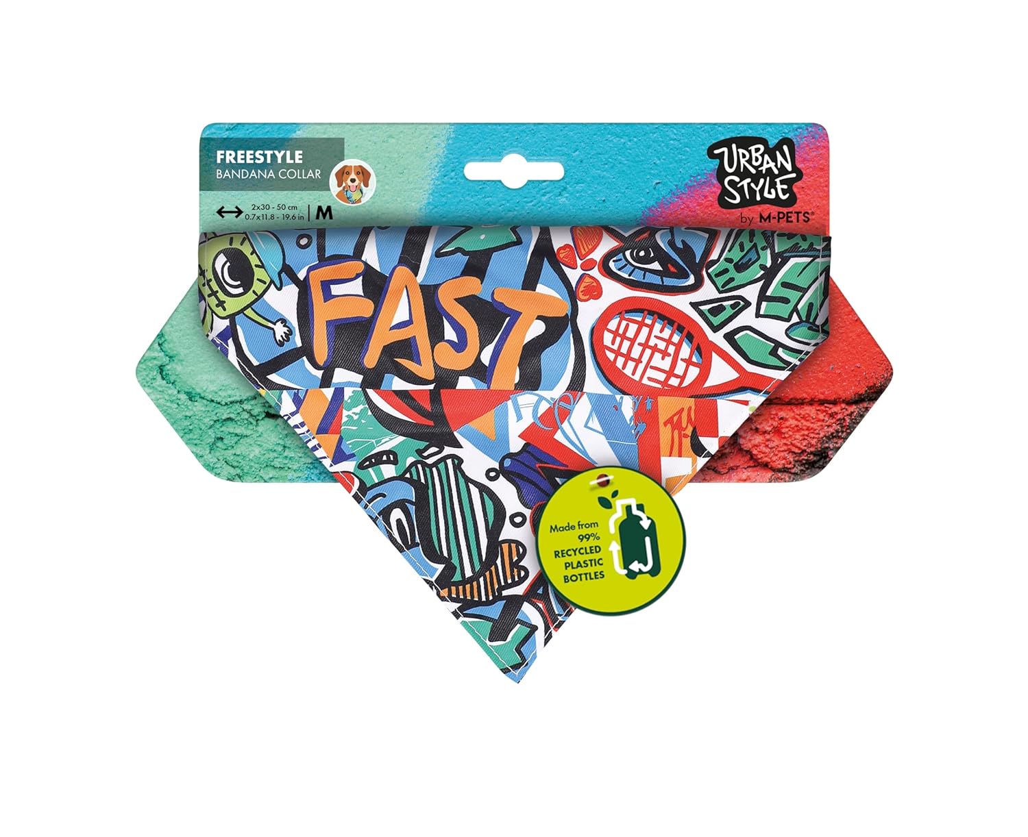 M-PETS URBAN STYLE FREESTYLE BANDANA COLLAR (M)