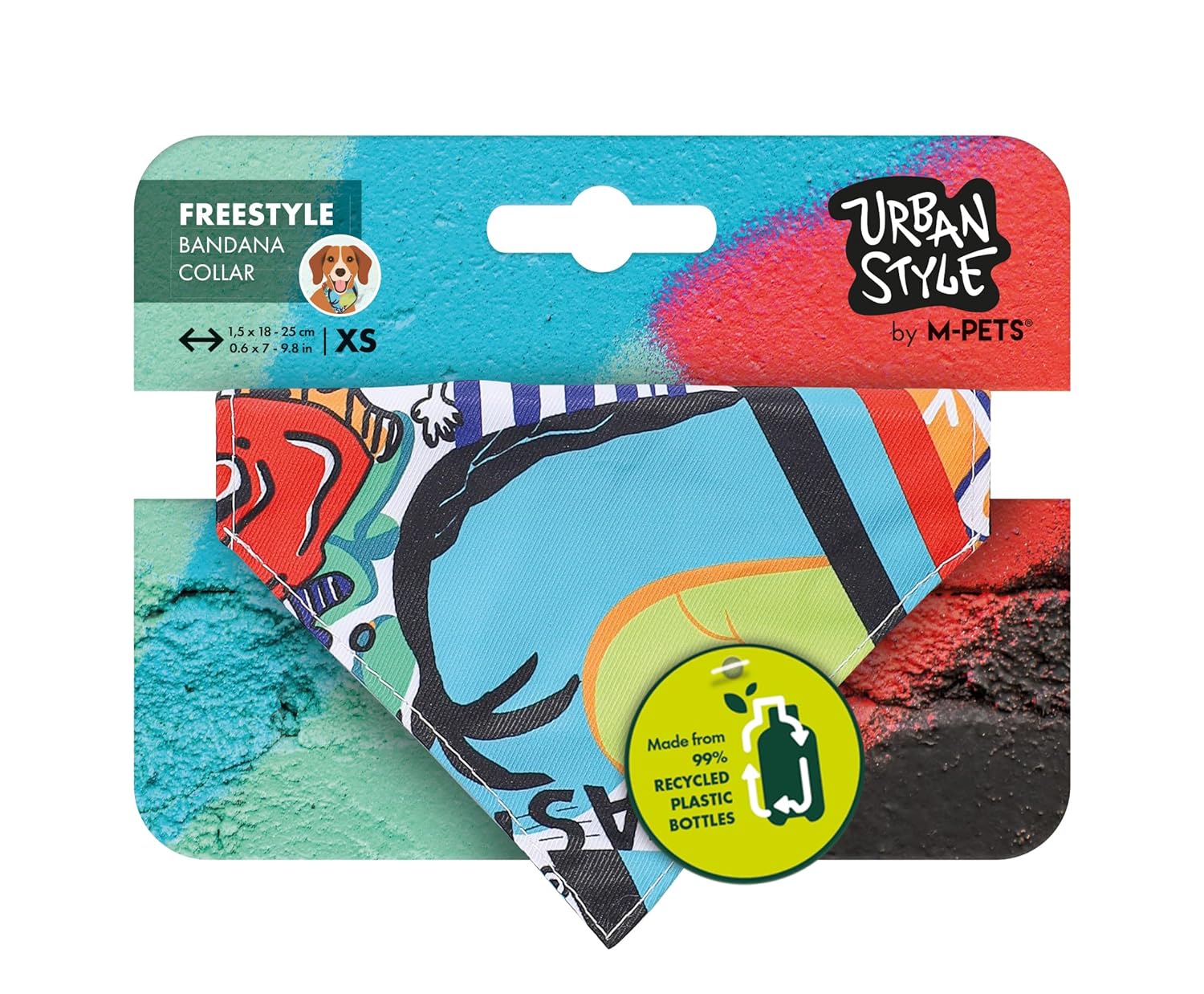 M-PETS URBAN STYLE FREESTYLE BANDANA COLLAR (XS)