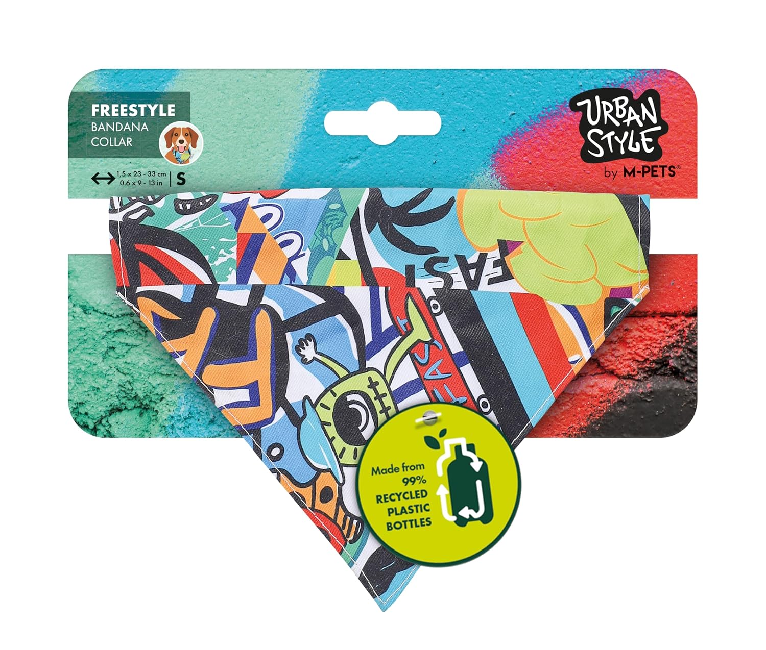 M-PETS URBAN STYLE FREESTYLE BANDANA COLLAR (S)