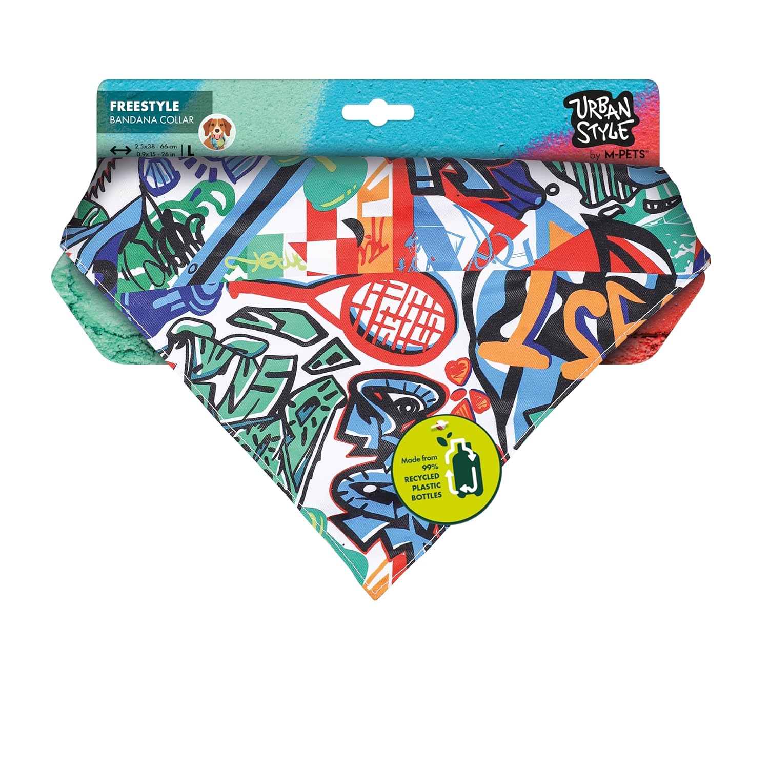 M-PETS URBAN STYLE FREESTYLE BANDANA COLLAR (L)