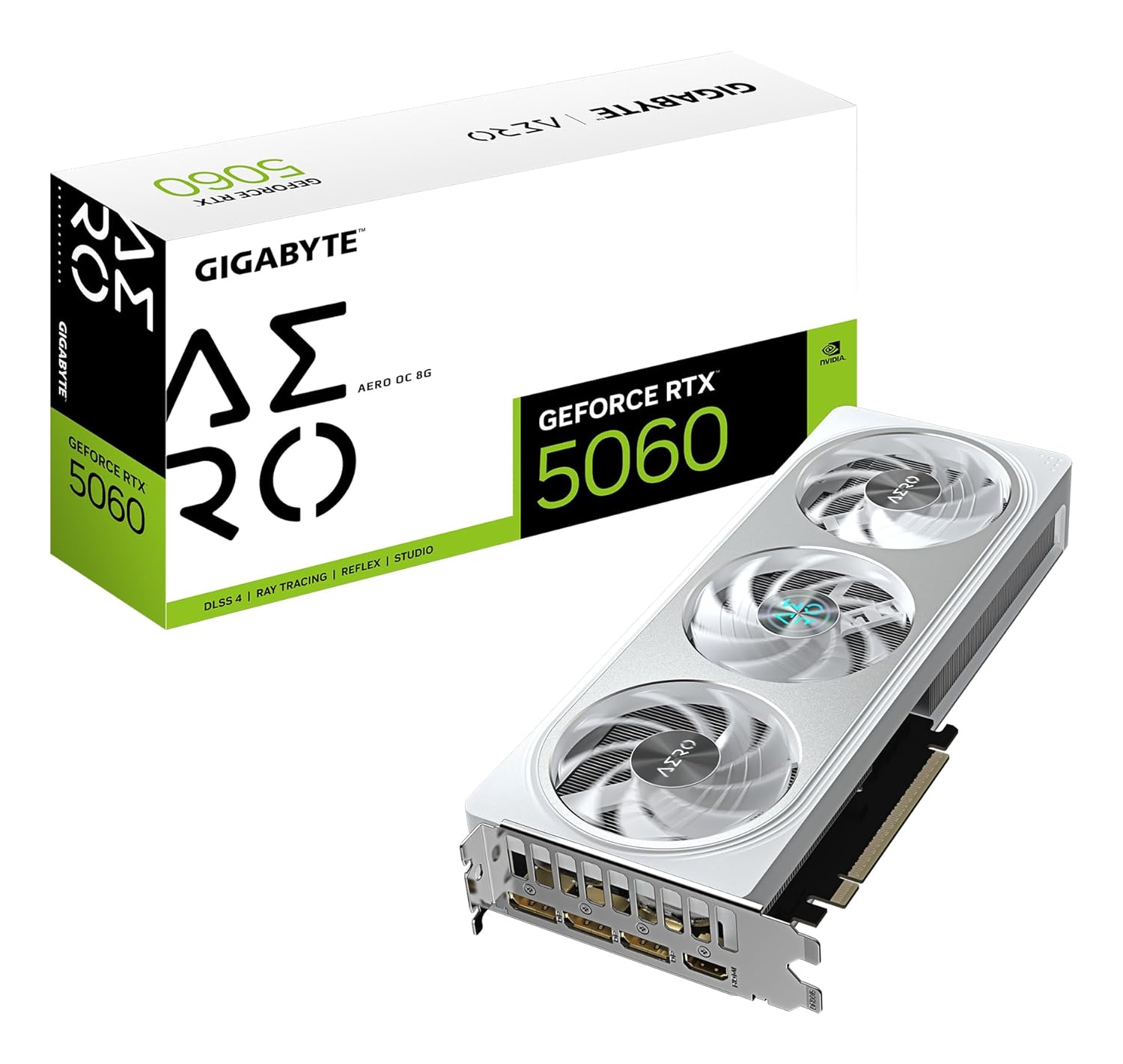 GIGABYTE GeForce RTX™ 5060 AERO OC 8G 3 Fanlı WINDFORCE Soğutmalı RGB Gaming Ekran Kartı – GV-N5060AERO OC-8GD
