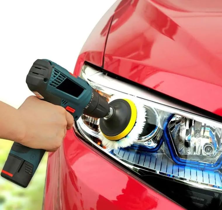 AEE® 9'lu Matkap Ucu Fırça Seti Temizleme Parlatma Pasta Cila Jant Tekerlik Far Araba Araç Oto Temizlik Fırçası Seti Banyo Fayans Mutfak Duşakabin Tuvalet Halı Temizleme Kiti Parke Fayans Parlatma