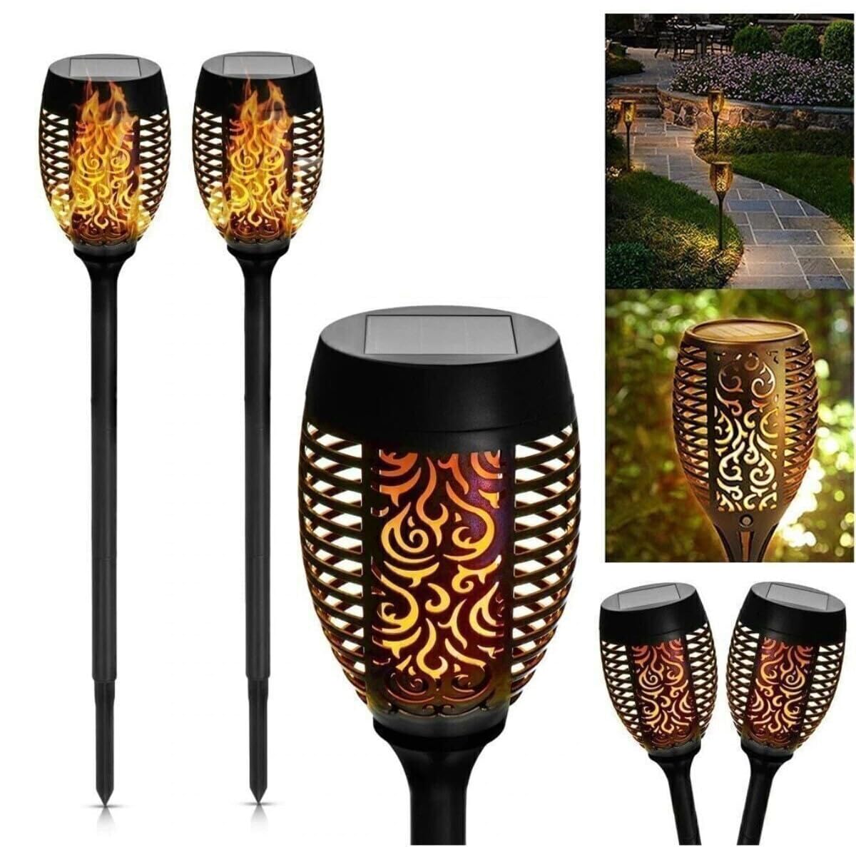 Coverzone Meşale Temalı Solar Enerjili Bahçe Işıklandırmak için Lamba Dış Mekan Işık Uygun Güneş Enerjili Aydınlatma Piknik Kamp Tatil için Bahçe, Veranda, Havuz Kenarı Aydınlatması XF-6018 (56cm)