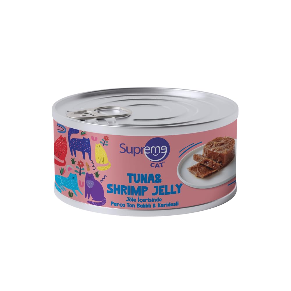 Supreme Cat Parça Ton Balıklı & Karidesli/Jöle İçerisinde 85gr 24'lü Islak Mama