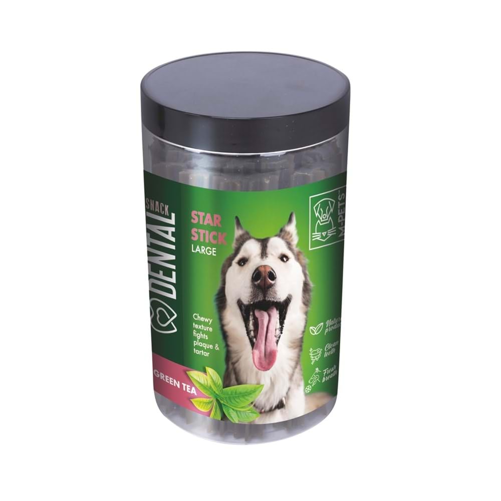 M-PETS DENTAL SNACK GREEN TEA STAR STICK LARGE ÖDÜL 510GR