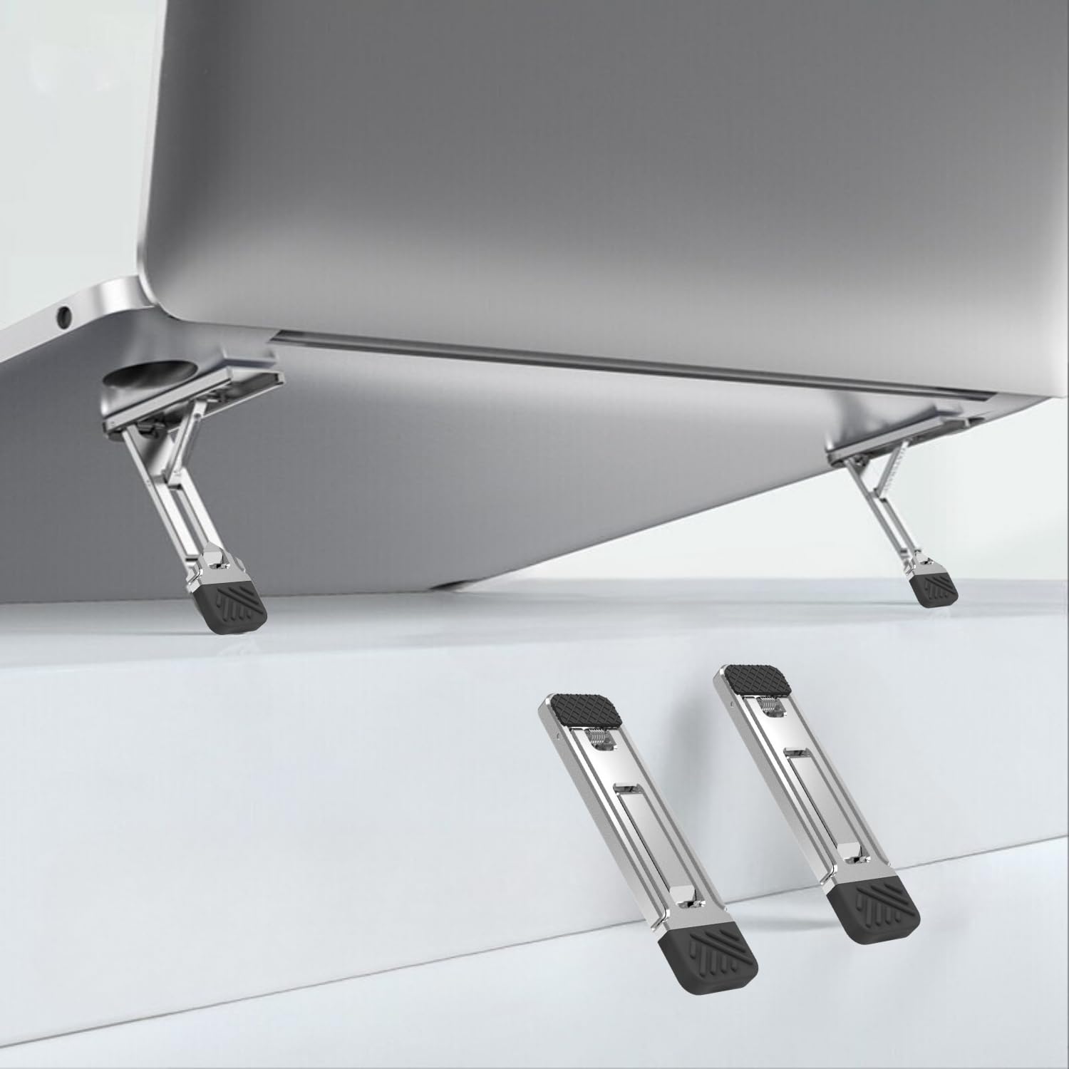 McStorey Cep Telefonu ve Dizüstü Bilgisayar Standı | Katlanabilir İnce Metal Braket | Taşınabilir, Ergonomik Laptop ve Telefon Standı | Masaüstü Çok Amaçlı Destek 1 Adet Ayak