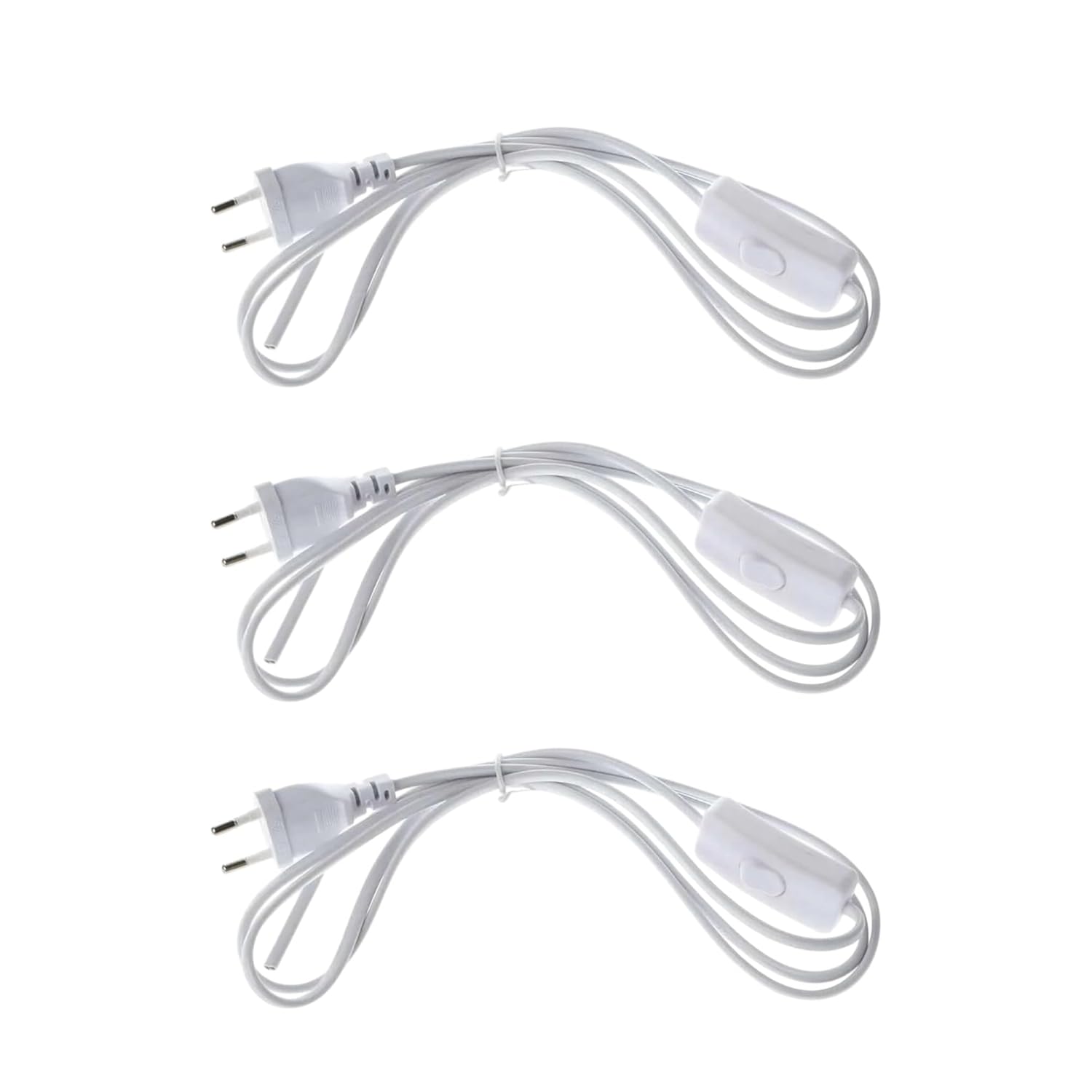 SekaTech Örgün 2 Metre Fişli Arapuarlı Hazır Kablo Beyaz Lambader Abajur Tuz Lambası Küçük Ev Aletleri Kablosu